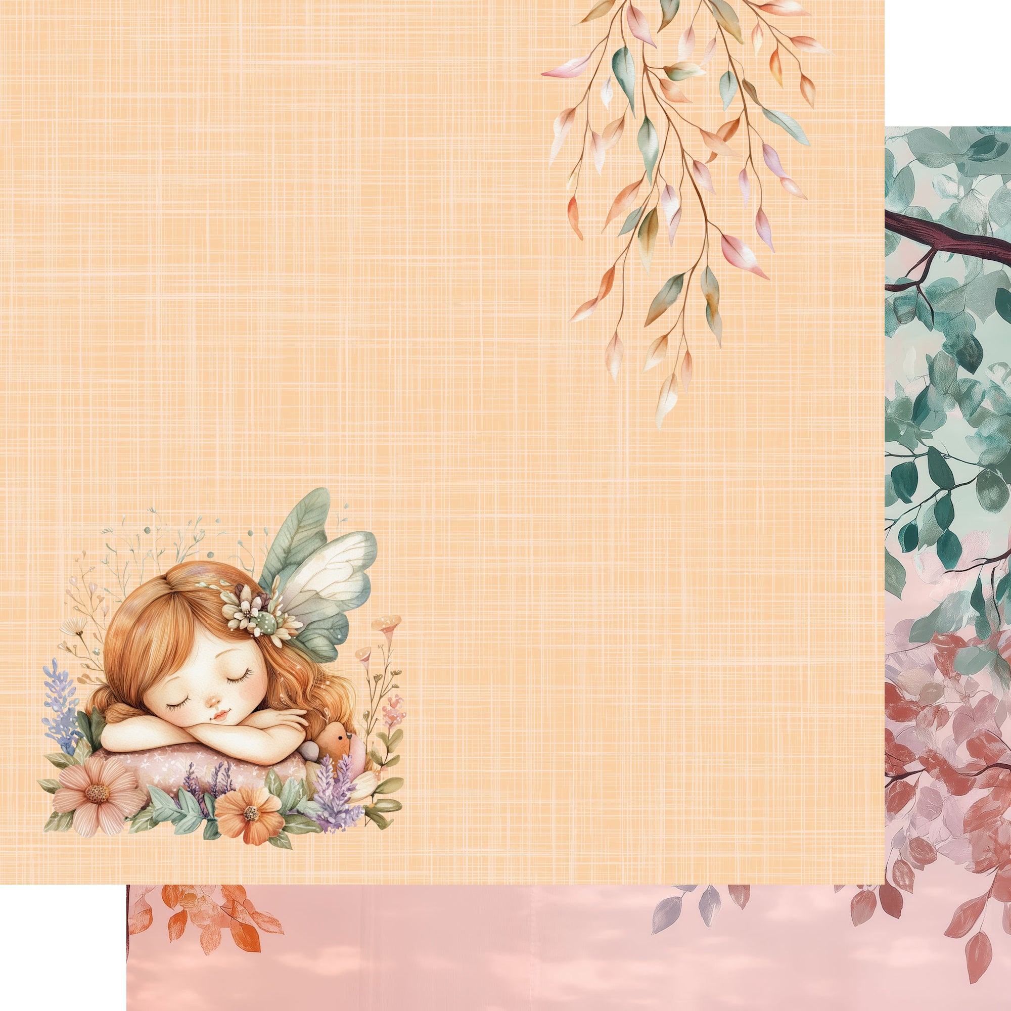 Woodland Fairies Collection Little Dreamer 12 x 12 Double-Sided Scrapbook Paper by SSC Designs