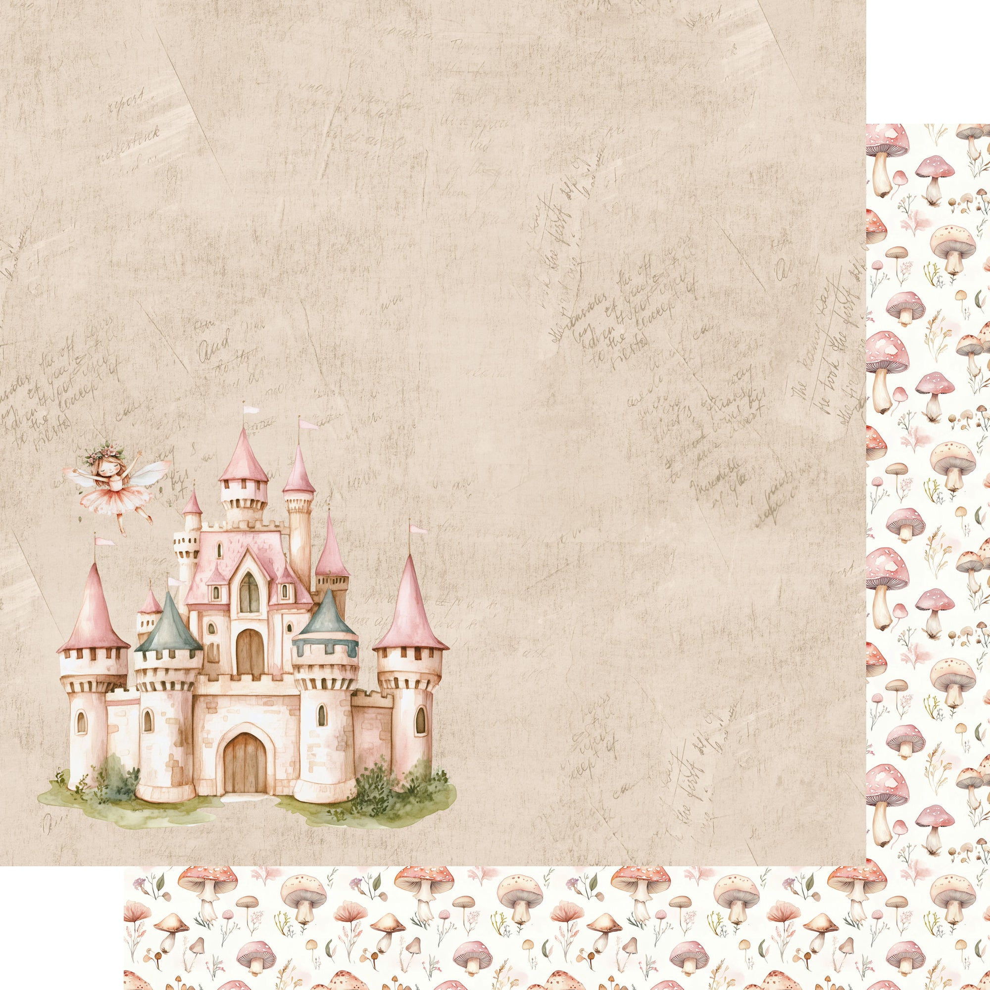 Woodland Fairies Collection Fairy Tale Castle 12 x 12 Double-Sided Scrapbook Paper by SSC Designs