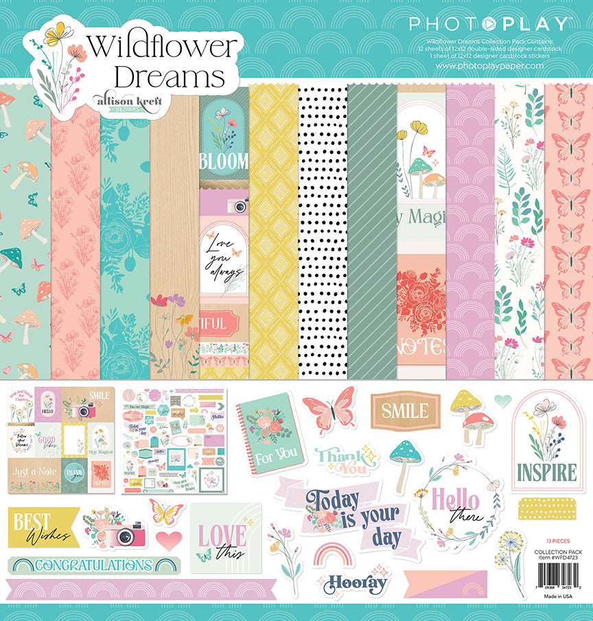 Wildflower Dreams Collection 12 x 12 Scrapbook Collection Kit by Photo Play Paper