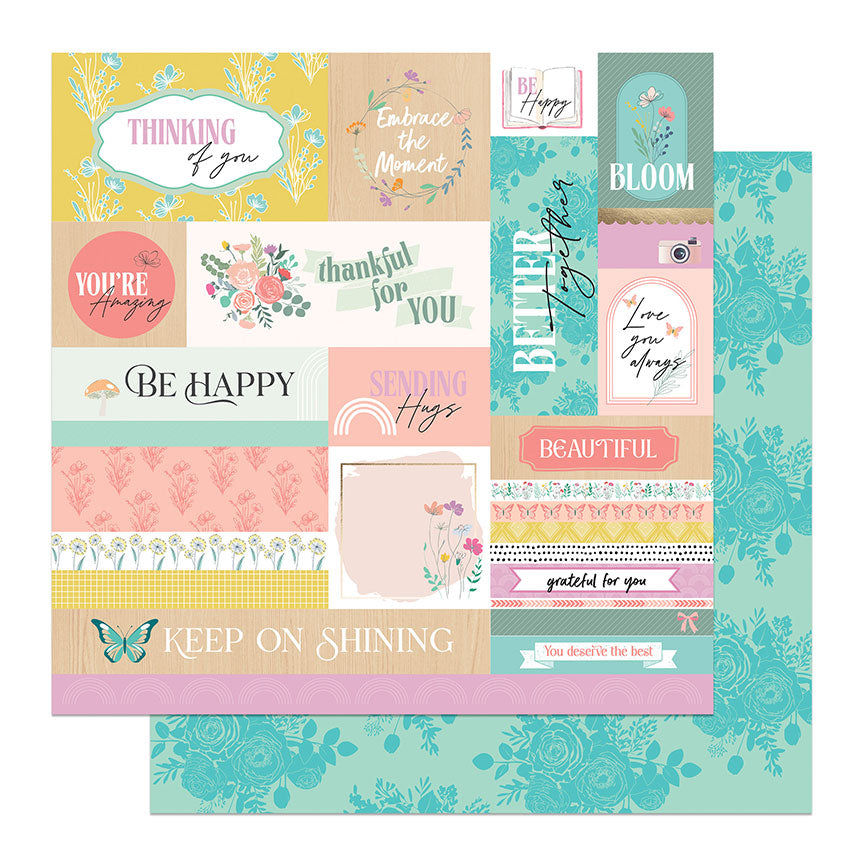 Wildflower Dreams 12 x 12 Scrapbook Collection Kit by Photo Play Paper - 13 Pieces