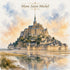 Watercolor France Collection Mont Saint-Michel 12 x 12 Double-Sided Scrapbook Paper by SSC Designs