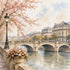 Watercolor France Collection Notre-Dame Cathedral 12 x 12 Double-Sided Scrapbook Paper by SSC Designs