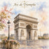 Watercolor France Collection Arc de Triomphe 12 x 12 Double-Sided Scrapbook Paper by SSC Designs