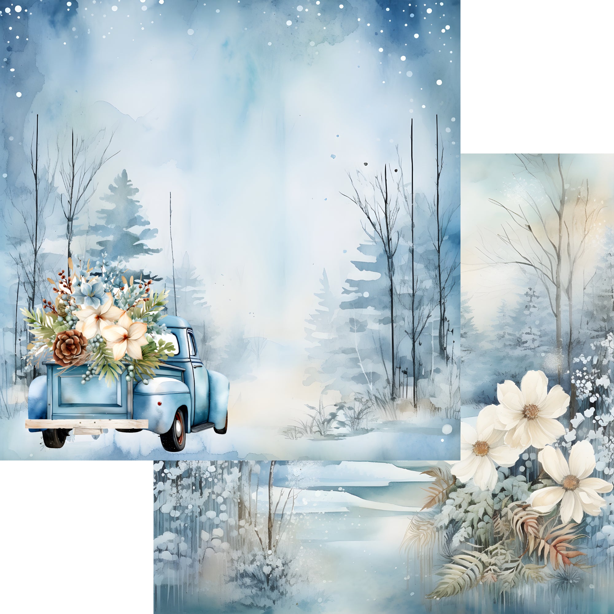 Wonderful Winter Collection Winter Delivery 12 x 12 Double-Sided Scrapbook Paper by SSC Designs
