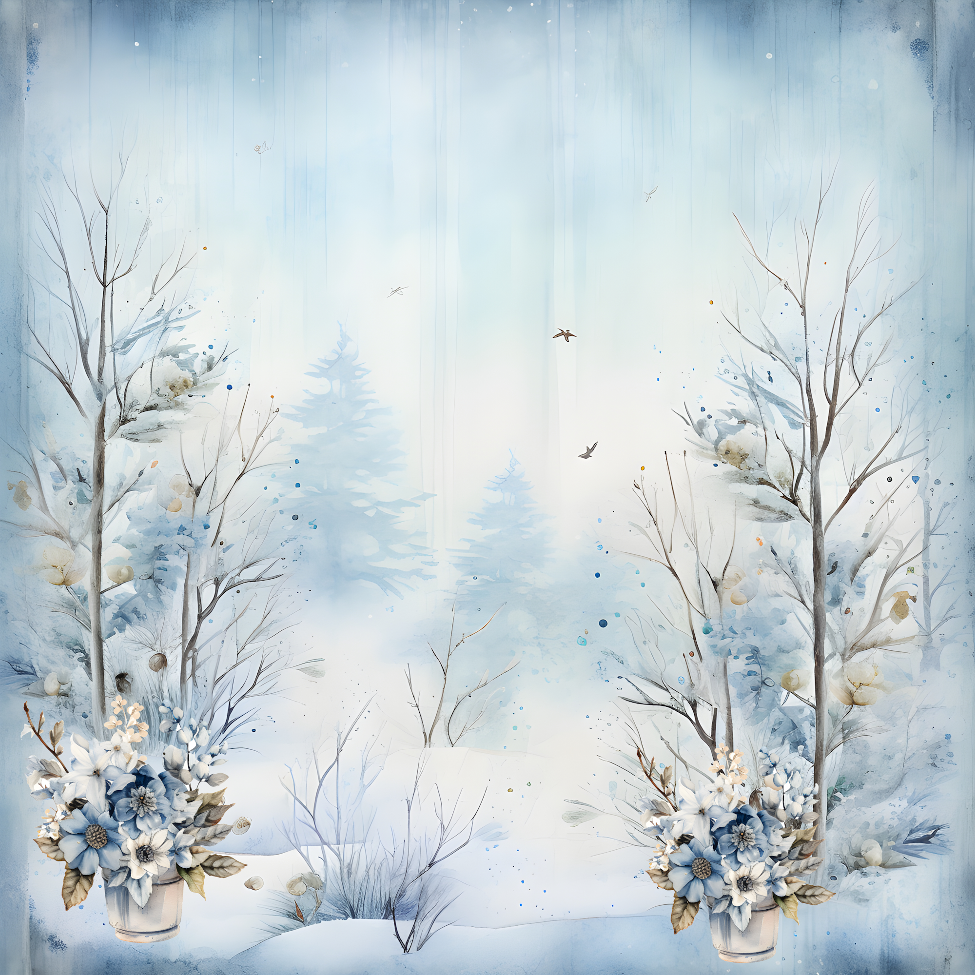 Wonderful Winter Collection Winter Landscape 12 x 12 Double-Sided Scrapbook Paper by SSC Designs