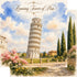 Watercolor Italy Collection Leaning Tower of Pisa 12 x 12 Double-Sided Scrapbook Paper by SSC Designs