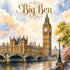 Watercolor London Collection Big Ben 12 x 12 Double-Sided Scrapbook Paper by SSC Designs