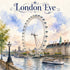 Watercolor London Collection London Eye 12 x 12 Double-Sided Scrapbook Paper by SSC Designs