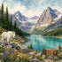 Watercolor National Parks Collection Glacier National Park 12 x 12 Double-Sided Scrapbook Paper by SSC Designs