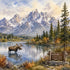 Watercolor National Parks Collection Grand Teton National Park 12 x 12 Double-Sided Scrapbook Paper by SSC Designs