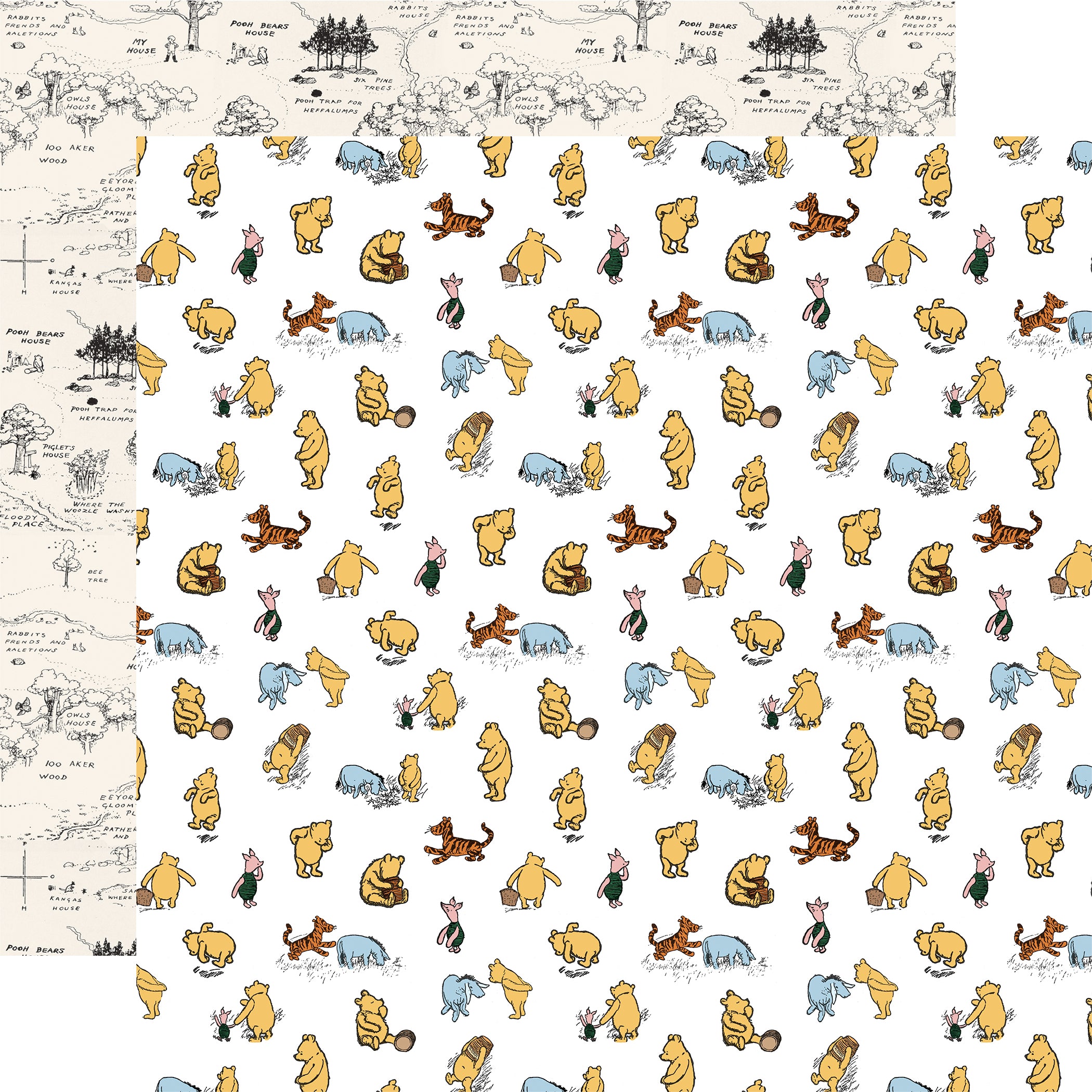 Winnie The Pooh Baby Scrapbook Paper & Sticker Collection Kit by Echo Park Paper - 13 Pieces