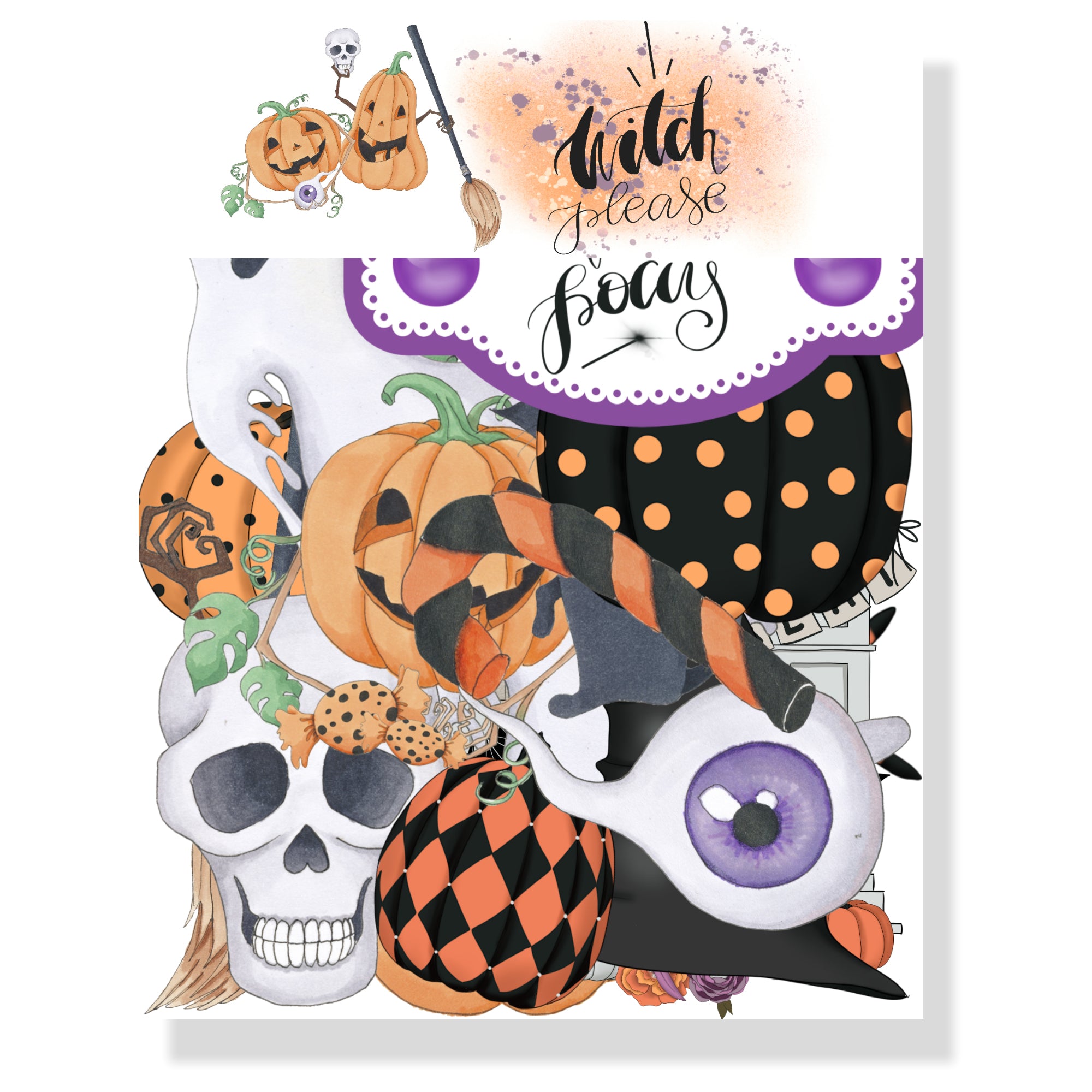 Witch, Please! 12 x 12 Scrapbook Paper & Embellishment Kit by SSC Designs