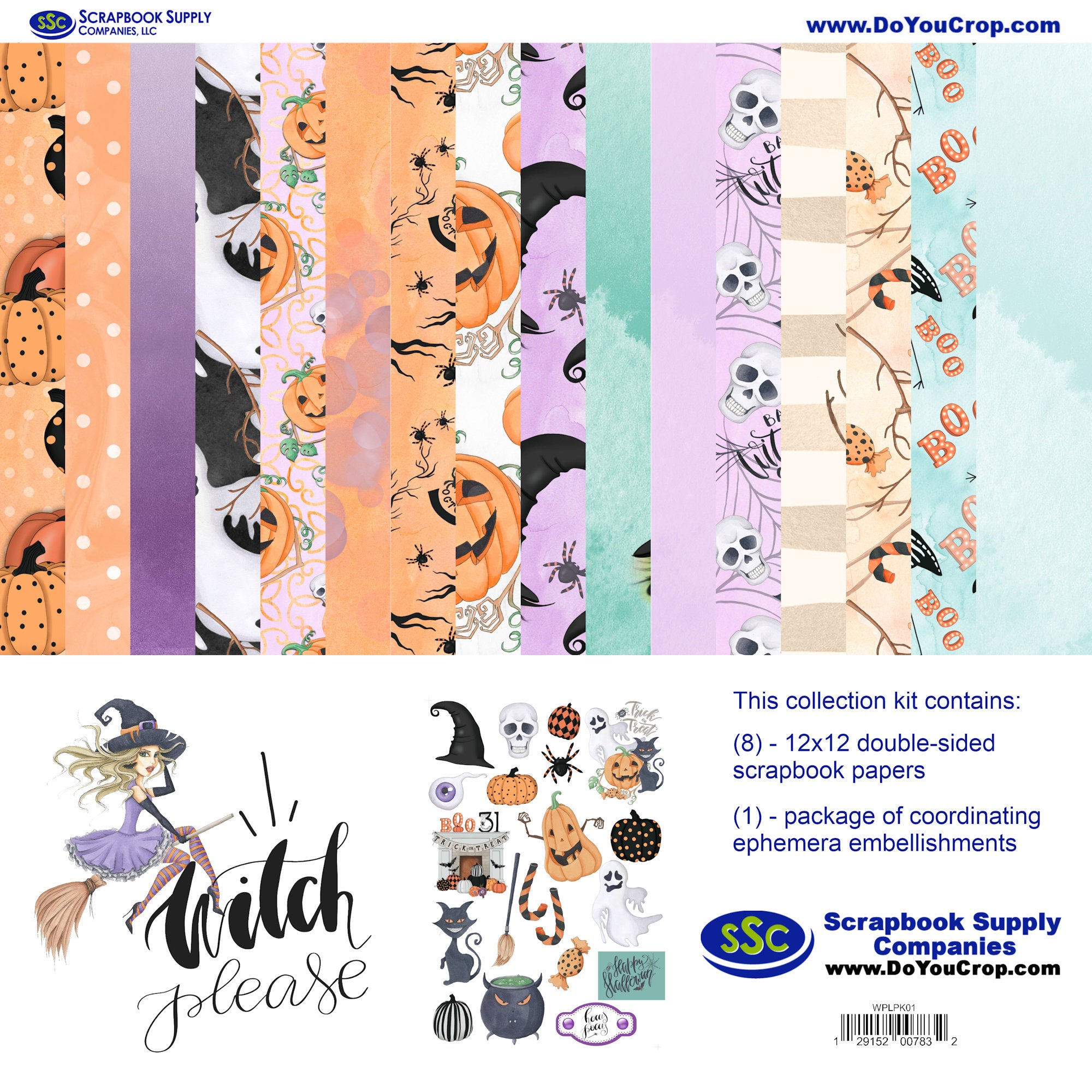 Witch, Please! 12 x 12 Scrapbook Paper & Embellishment Kit by SSC Designs