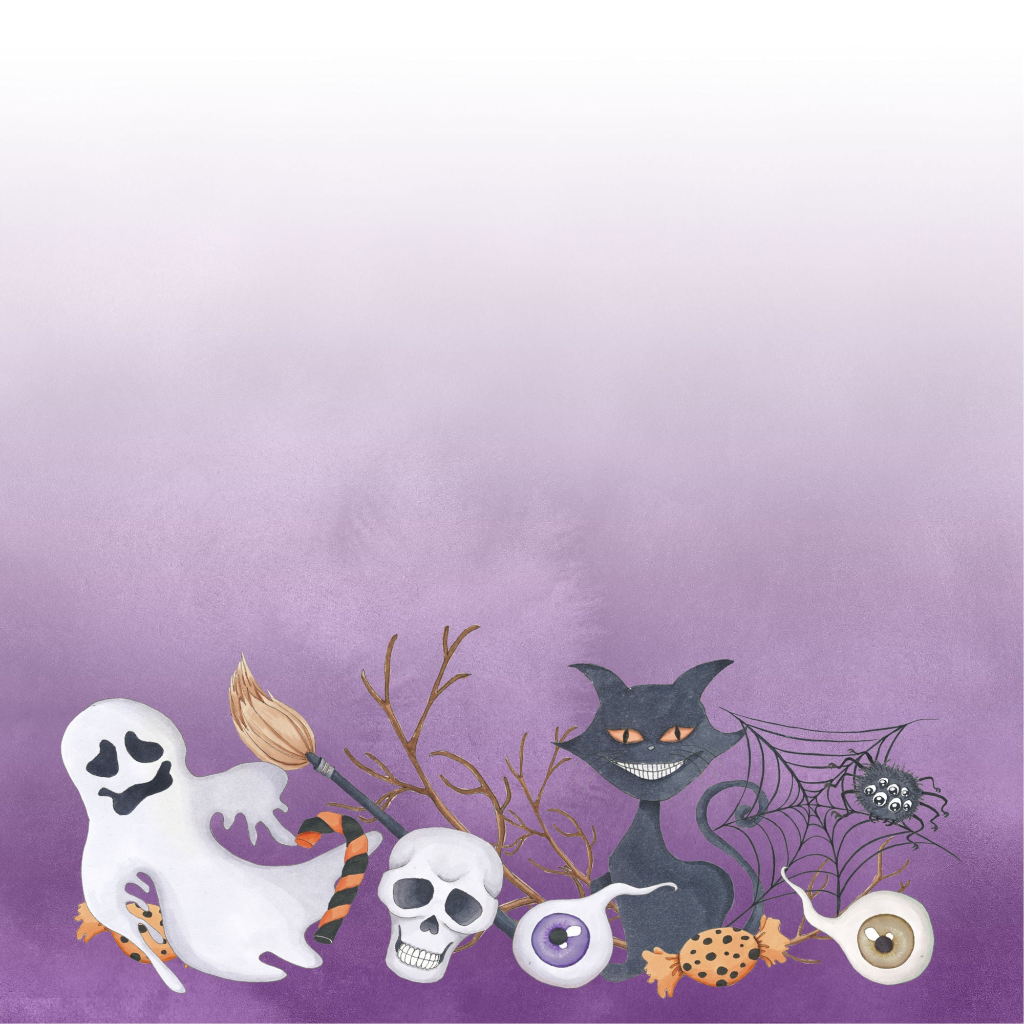 Witch, Please! Collection Creepy Collage 12 x 12 Double-Sided Scrapbook Paper by SSC Designs