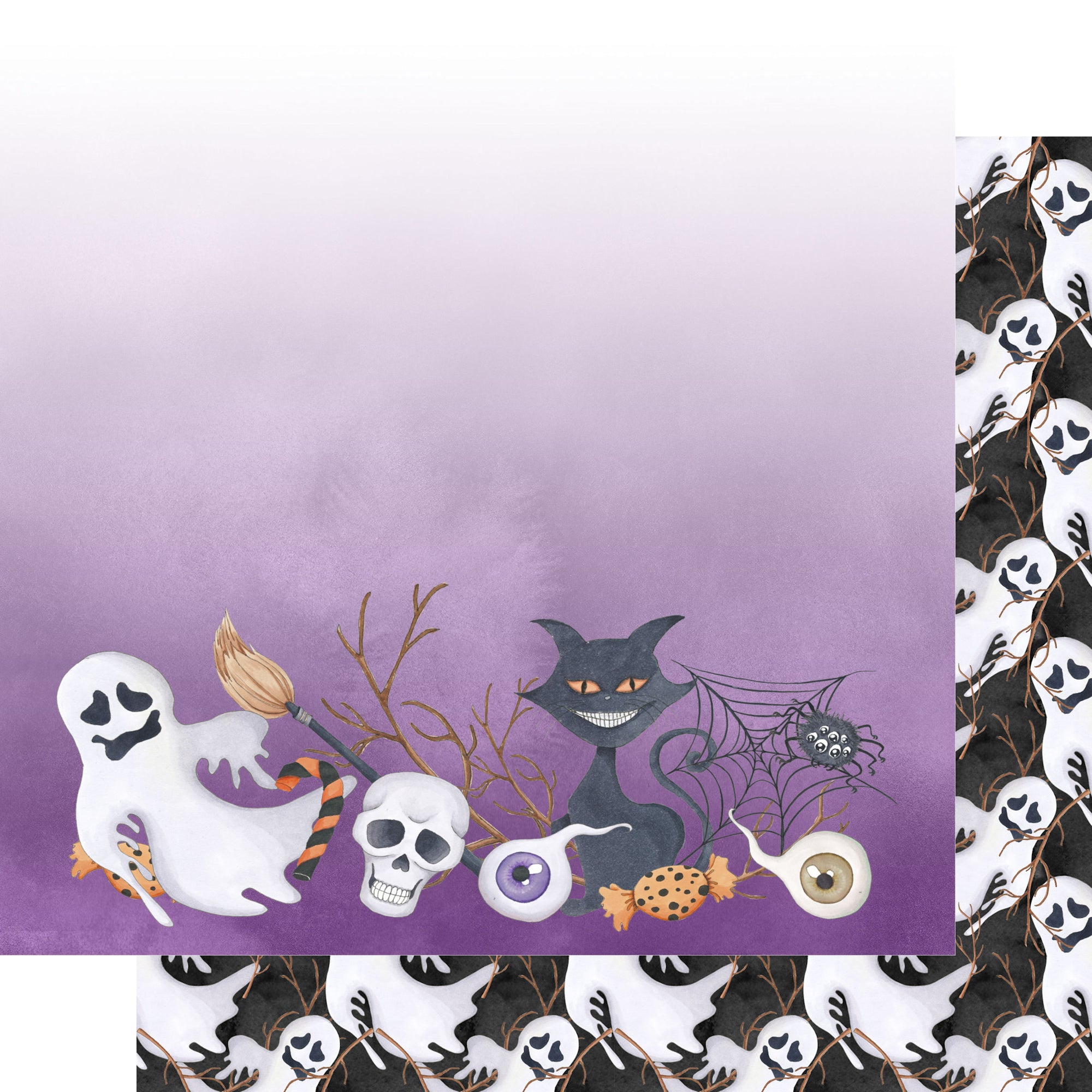 Witch, Please! Collection Creepy Collage 12 x 12 Double-Sided Scrapbook Paper by SSC Designs