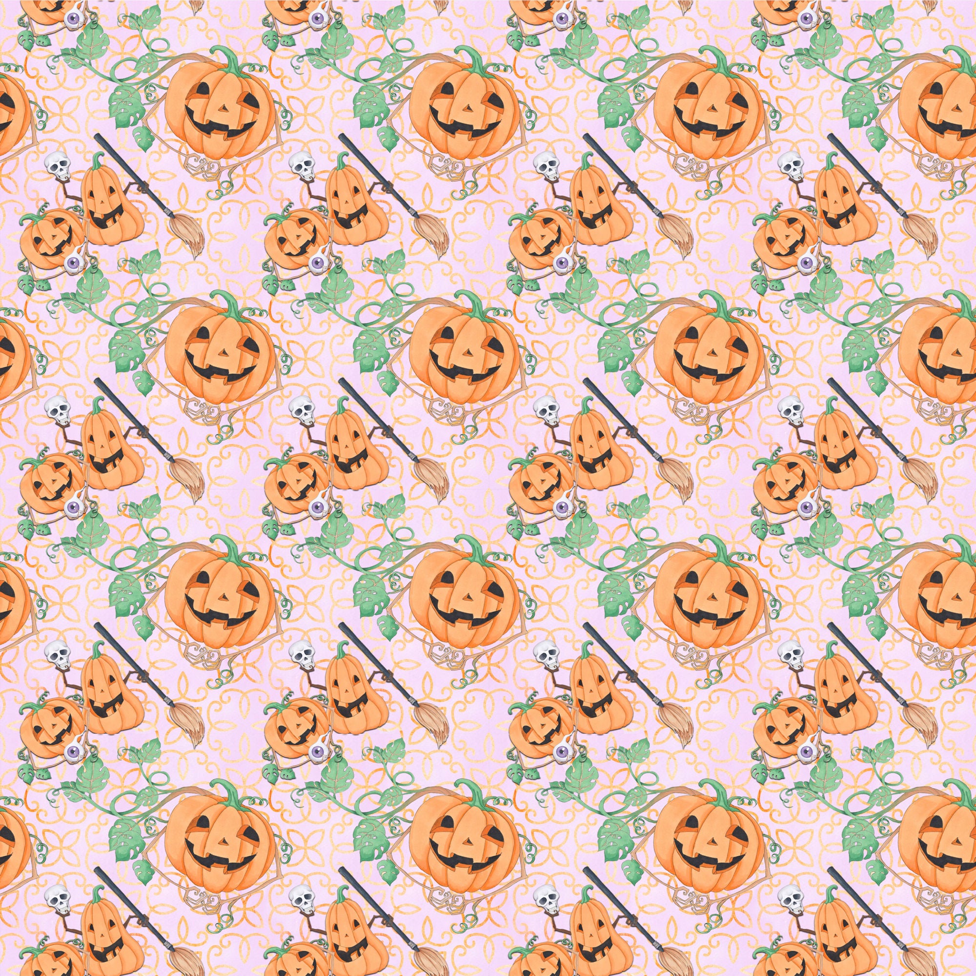 Witch, Please! Collection Pumpkin Parade 12 x 12 Double-Sided Scrapbook Paper by SSC Designs
