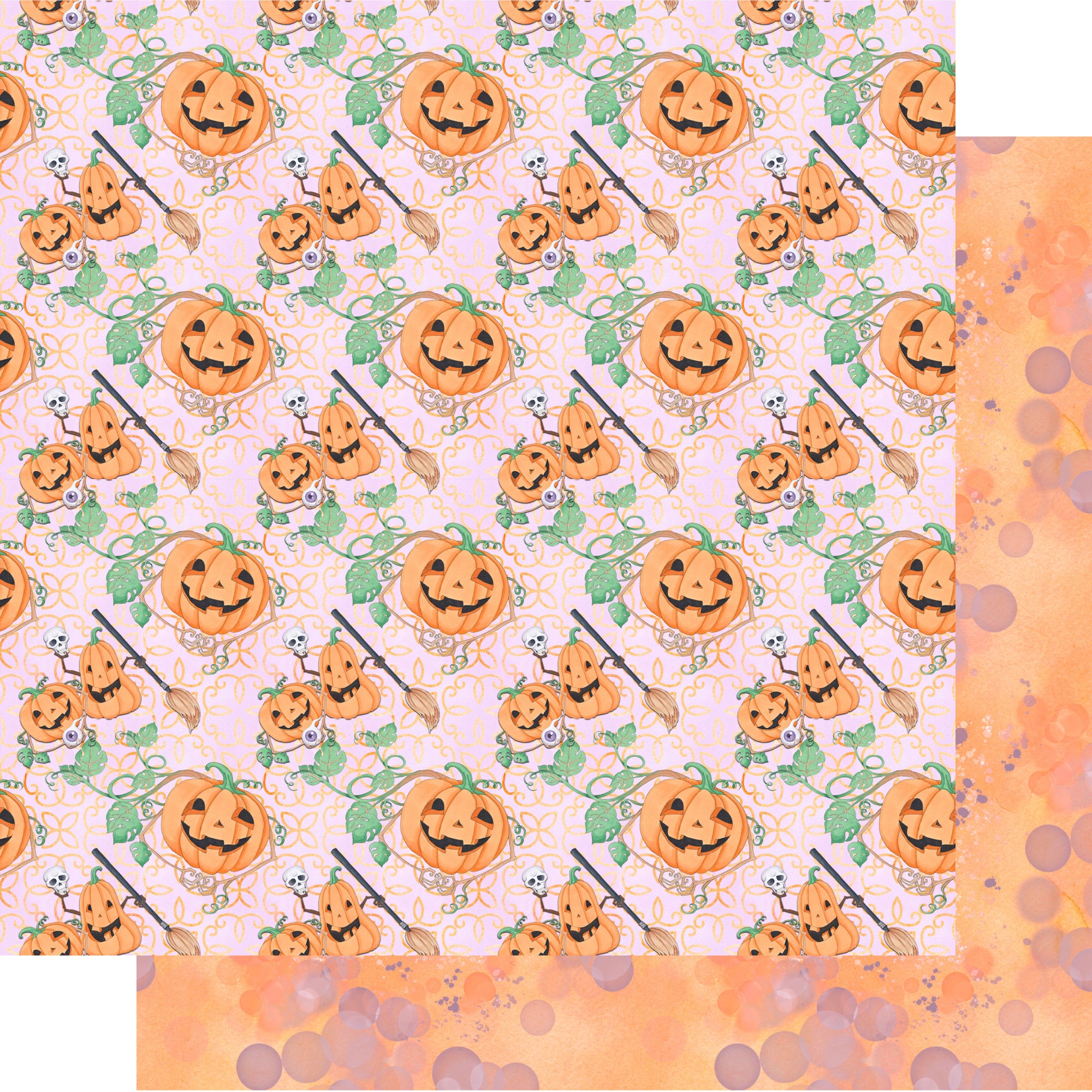 Witch, Please! Collection Pumpkin Parade 12 x 12 Double-Sided Scrapbook Paper by SSC Designs