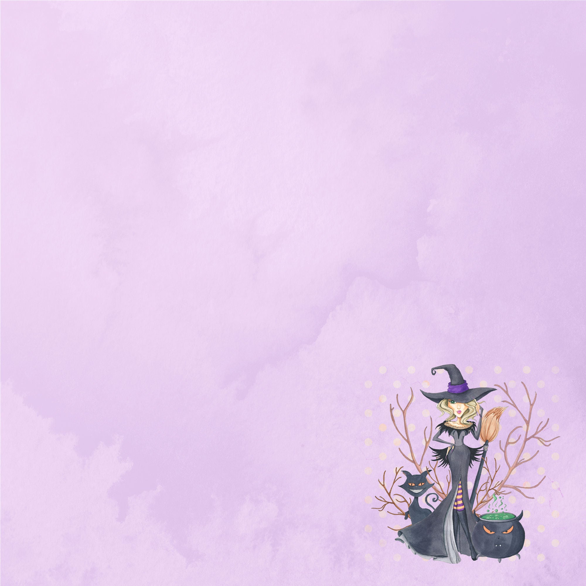 Witch, Please! Collection Bad Witches 12 x 12 Double-Sided Scrapbook Paper by SSC Designs