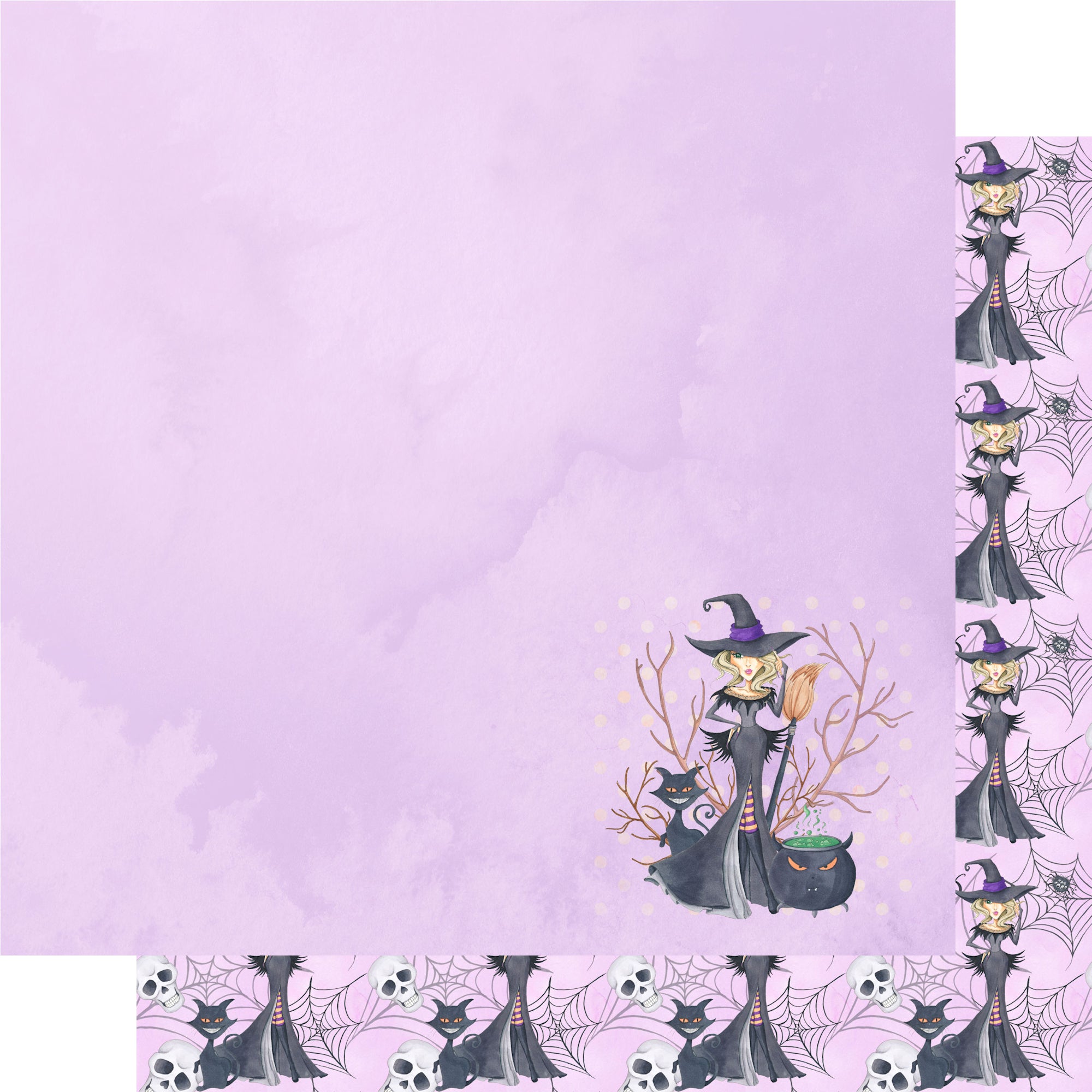 Witch, Please! Collection Bad Witches 12 x 12 Double-Sided Scrapbook Paper by SSC Designs
