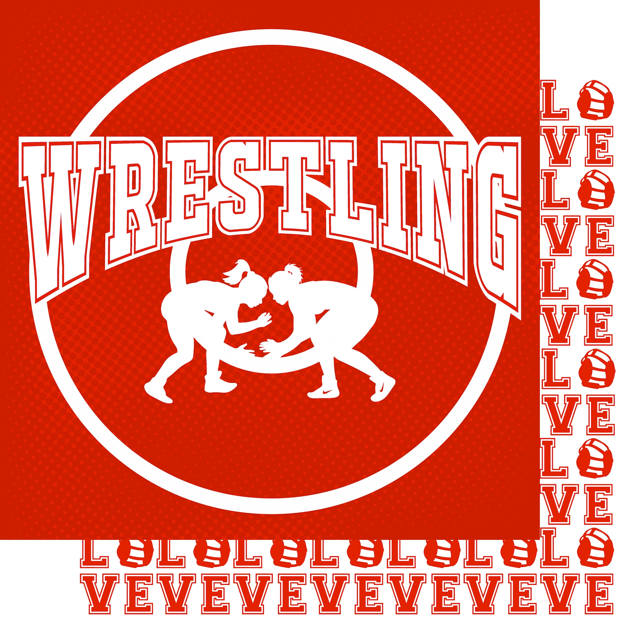 Female Wrestling Collection On The Mat  12 x 12 Double-Sided Scrapbook Paper by SSC Designs