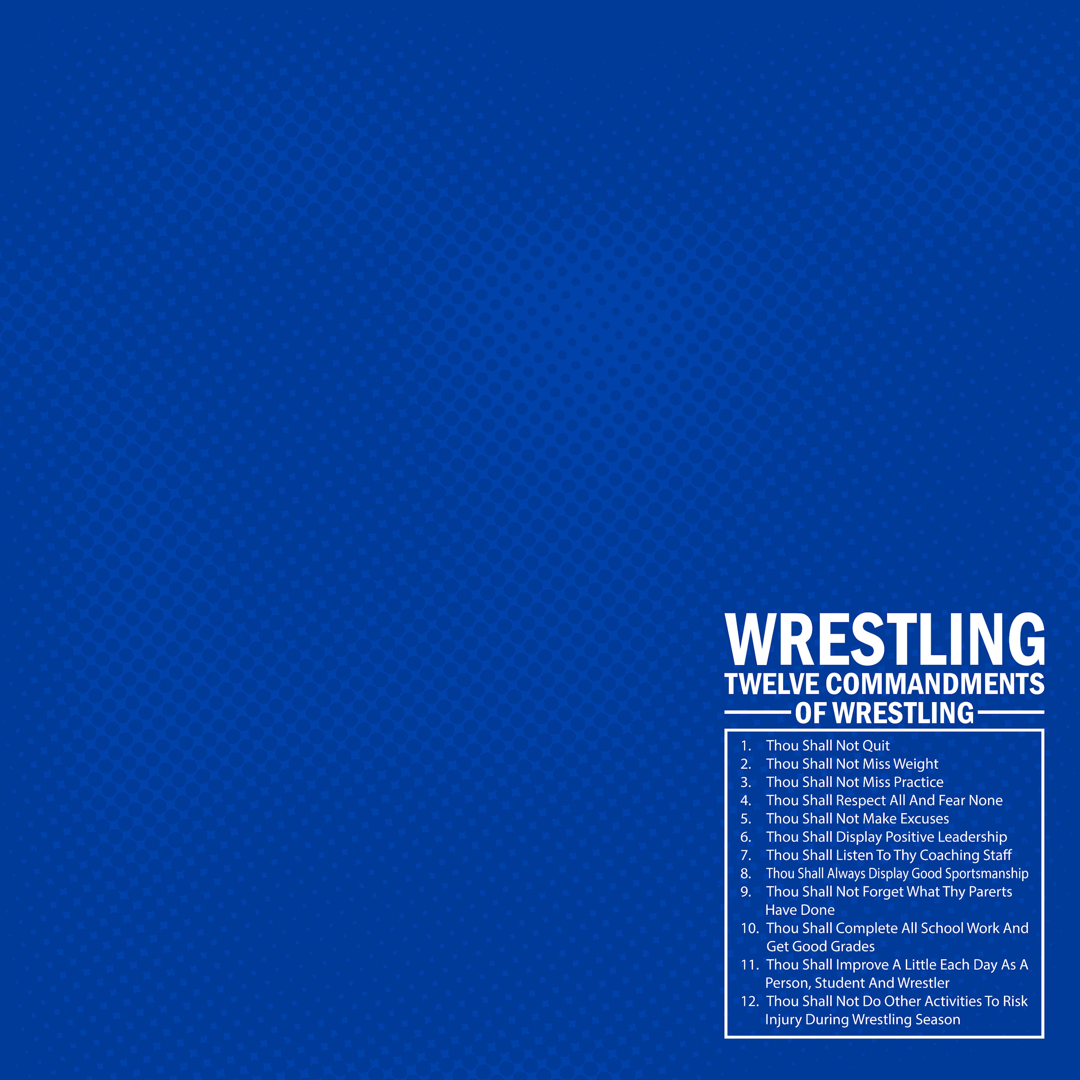 Male Wrestling Collection Commandments 12 x 12 Double-Sided Scrapbook Paper by SSC Designs