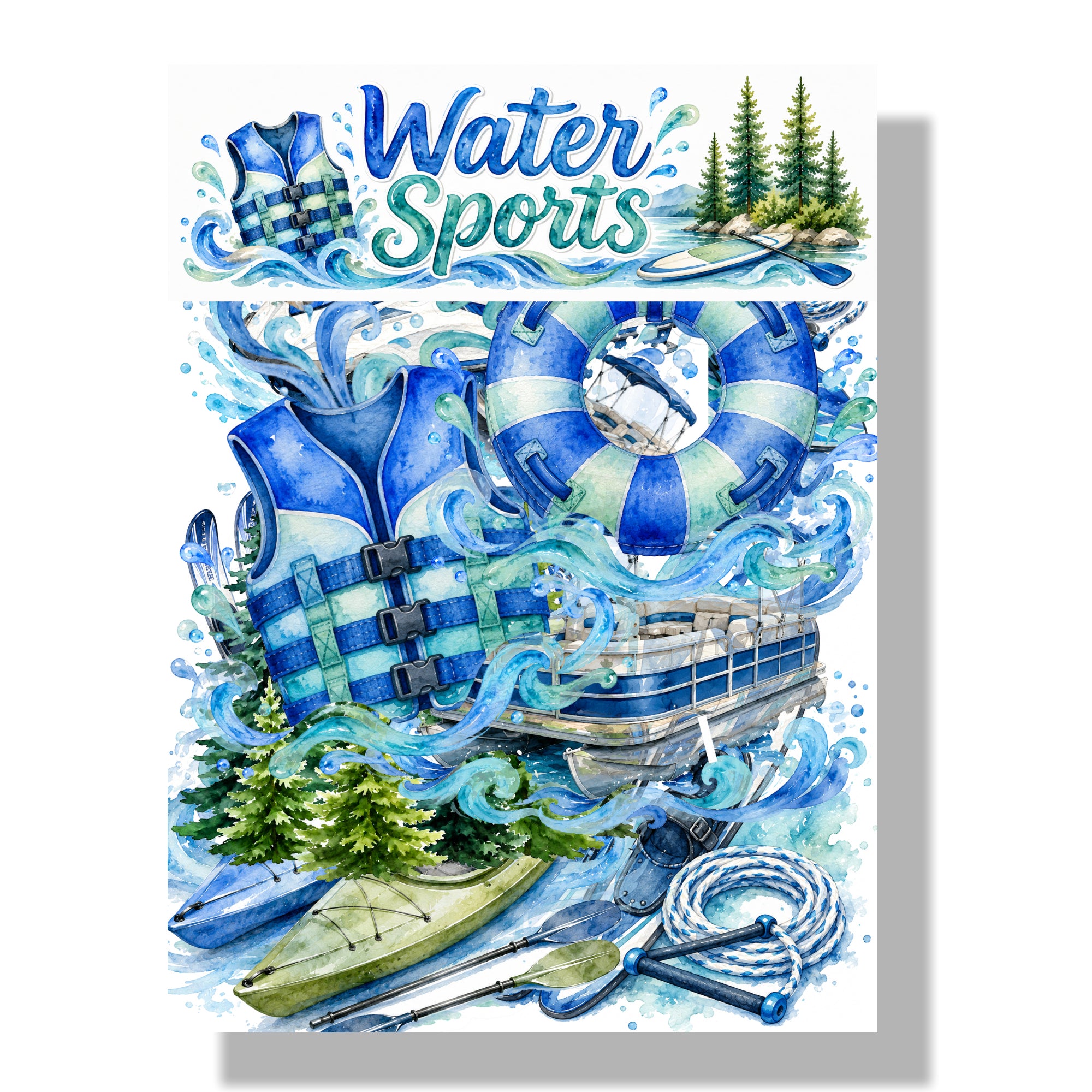 Water Sports 12 x 12 Scrapbook Paper & Embellishment Kit by SSC Designs