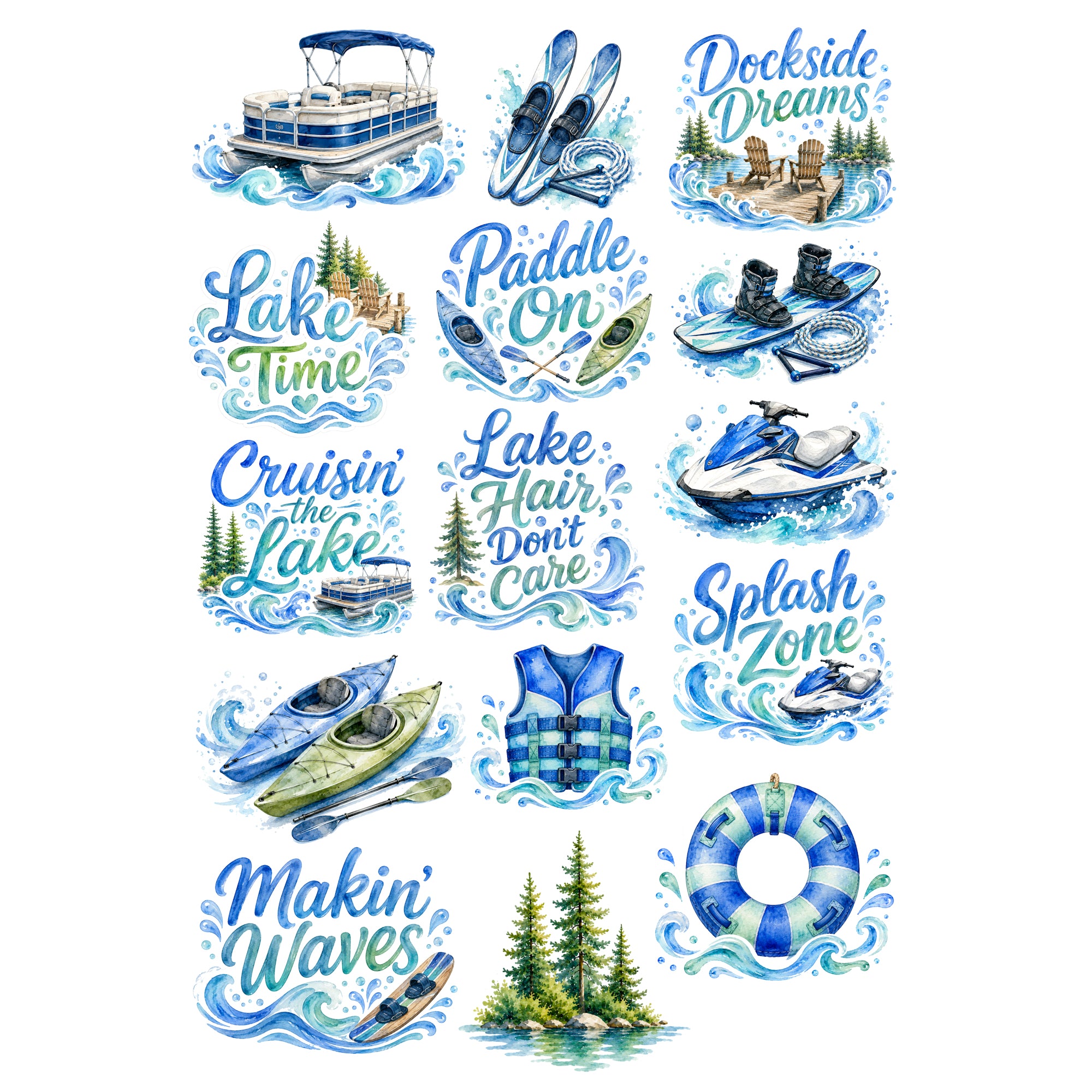Water Sports Collection Laser Cut Scrapbook Ephemera Embellishments by SSC Designs