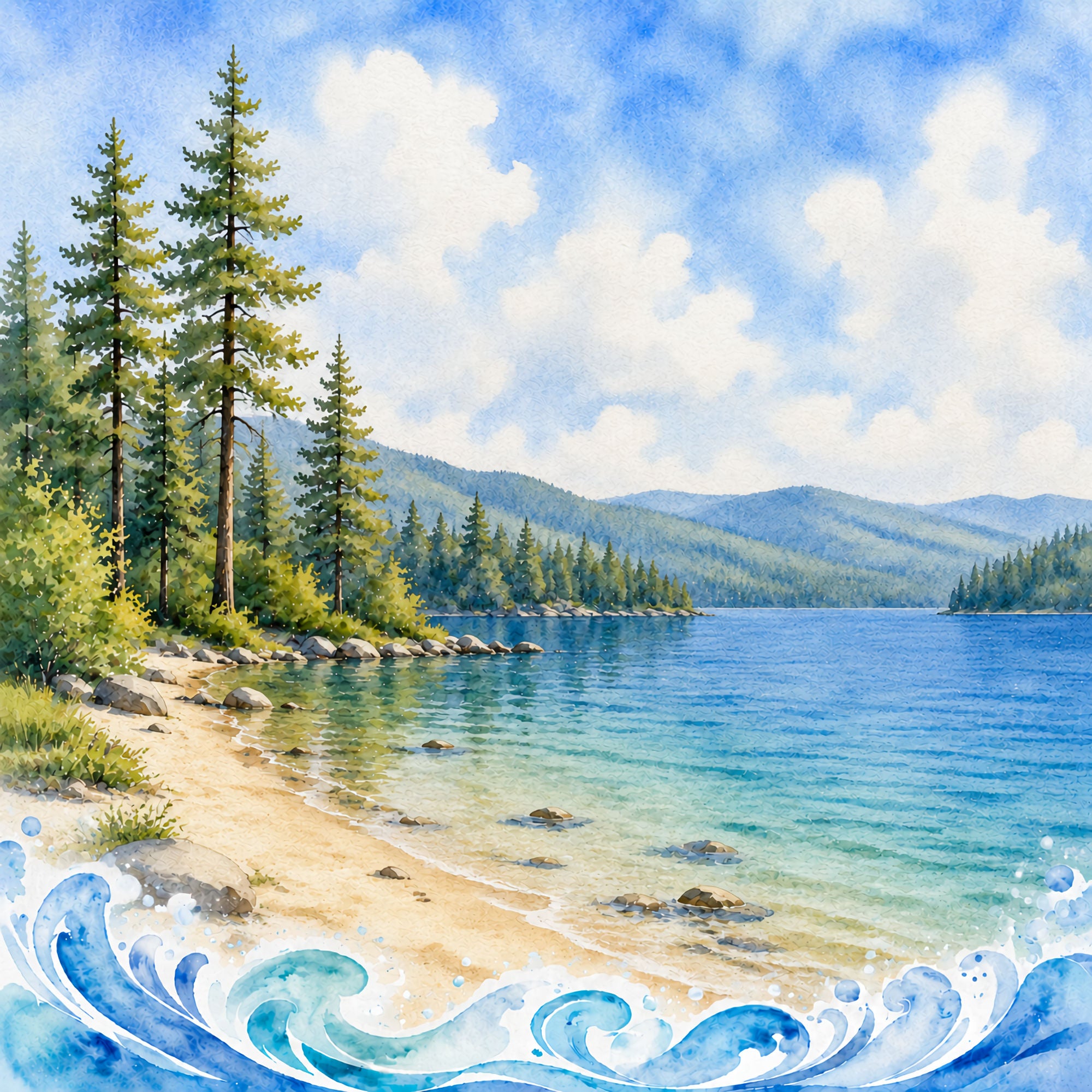 Water Sports Collection Water Ski Weekend 12 x 12 Double-Sided Scrapbook Paper by SSC Designs