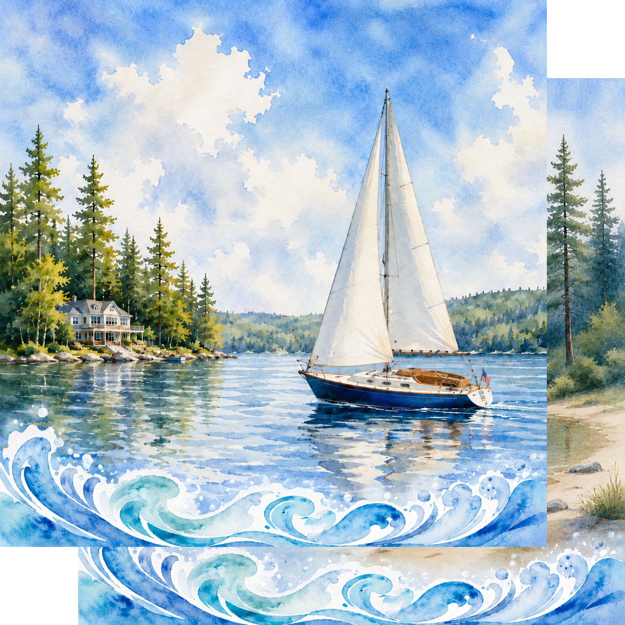 Water Sports 12 x 12 Scrapbook Paper & Embellishment Kit by SSC Designs