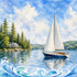 Water Sports Collection Sailing Away 12 x 12 Double-Sided Scrapbook Paper by SSC Designs