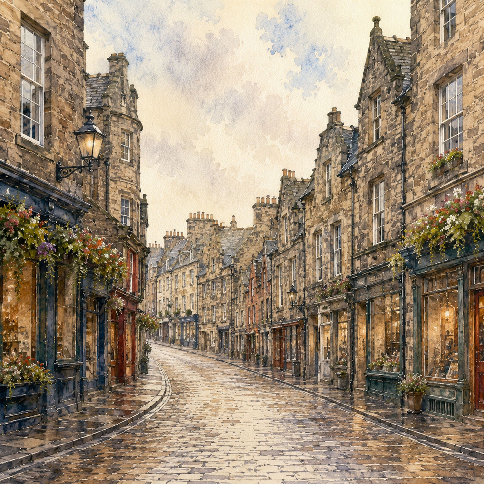 Watercolor Scotland Collection Royal Mile 12 x 12 Double-Sided Scrapbook Paper by SSC Designs