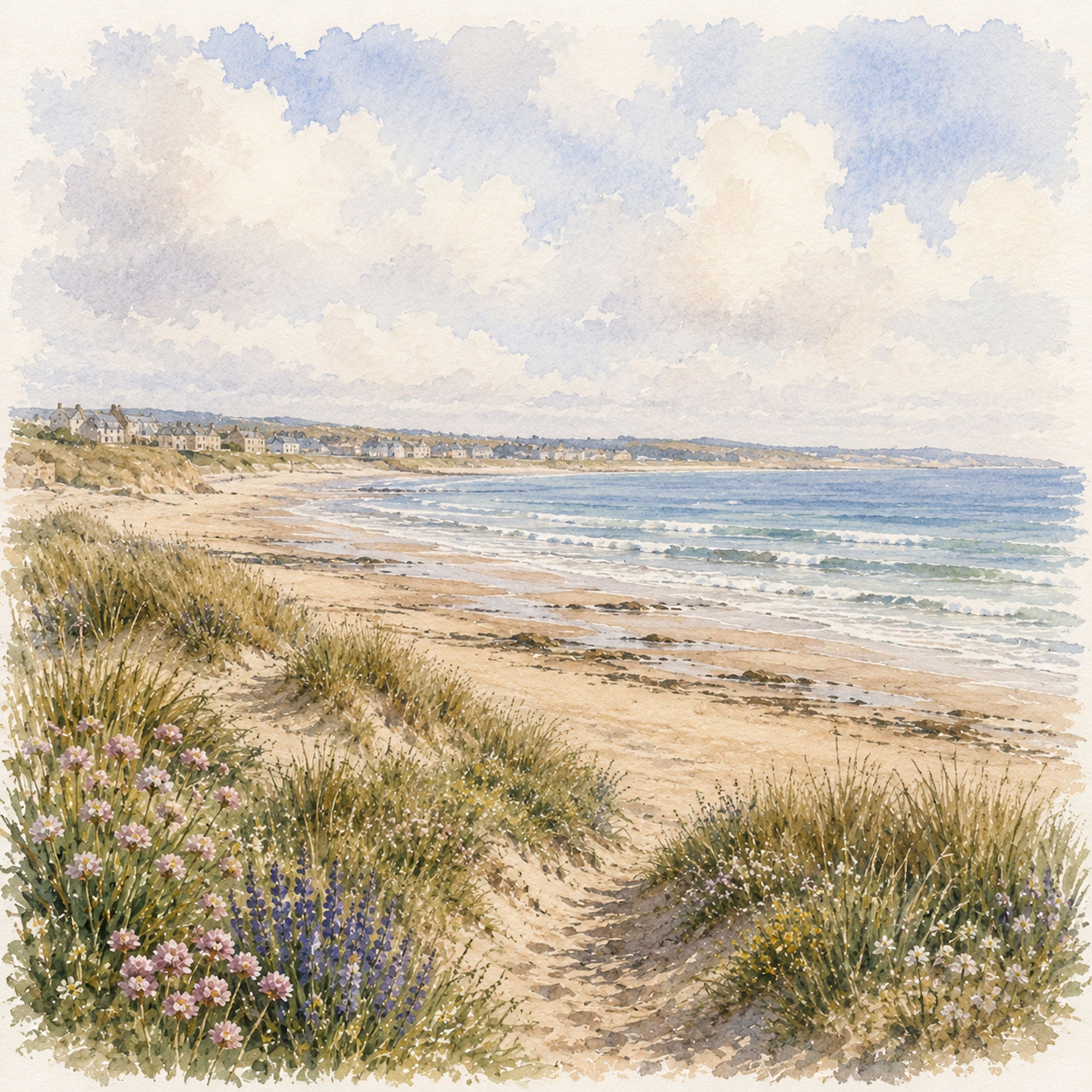 Watercolor Scotland Collection St. Andrews 12 x 12 Double-Sided Scrapbook Paper by SSC Designs