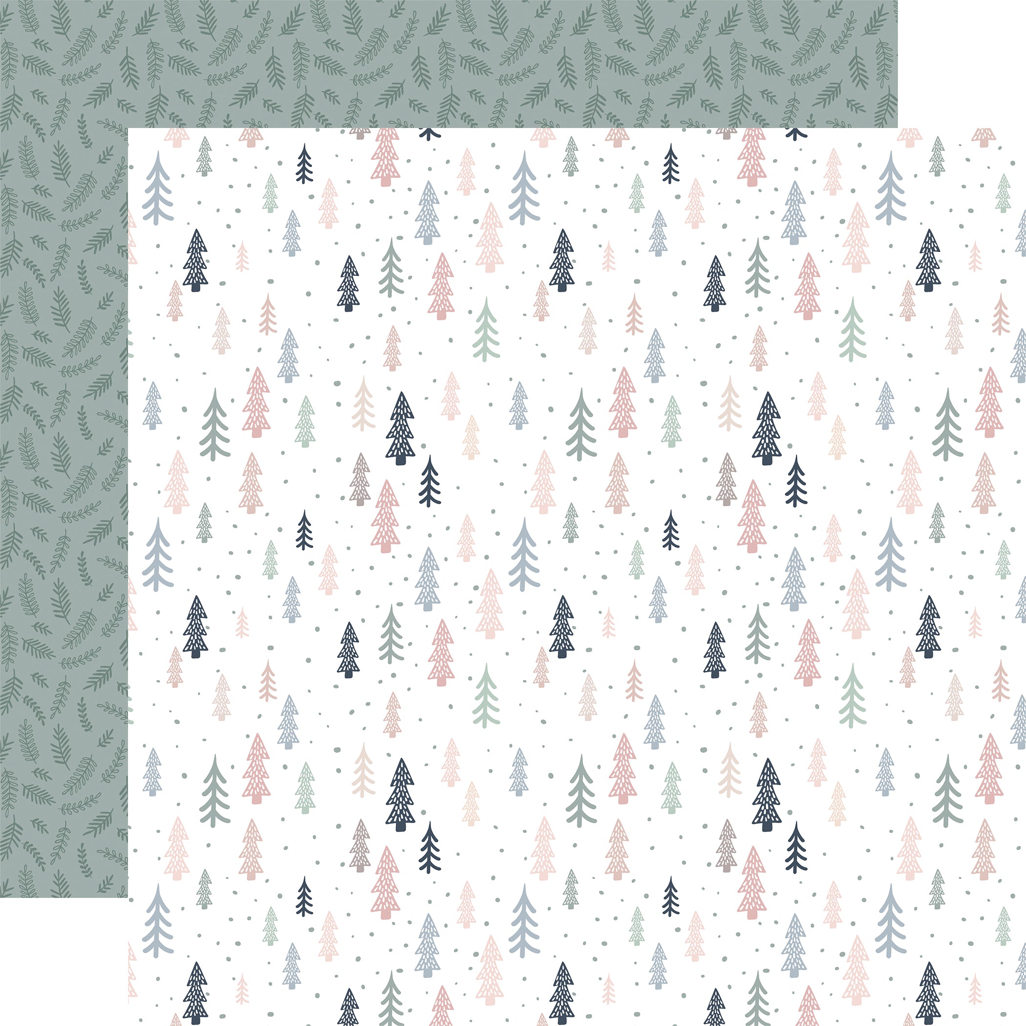 Winterland Collection Into The Woods 12 x 12 Double-Sided Scrapbook Paper by Echo Park Paper