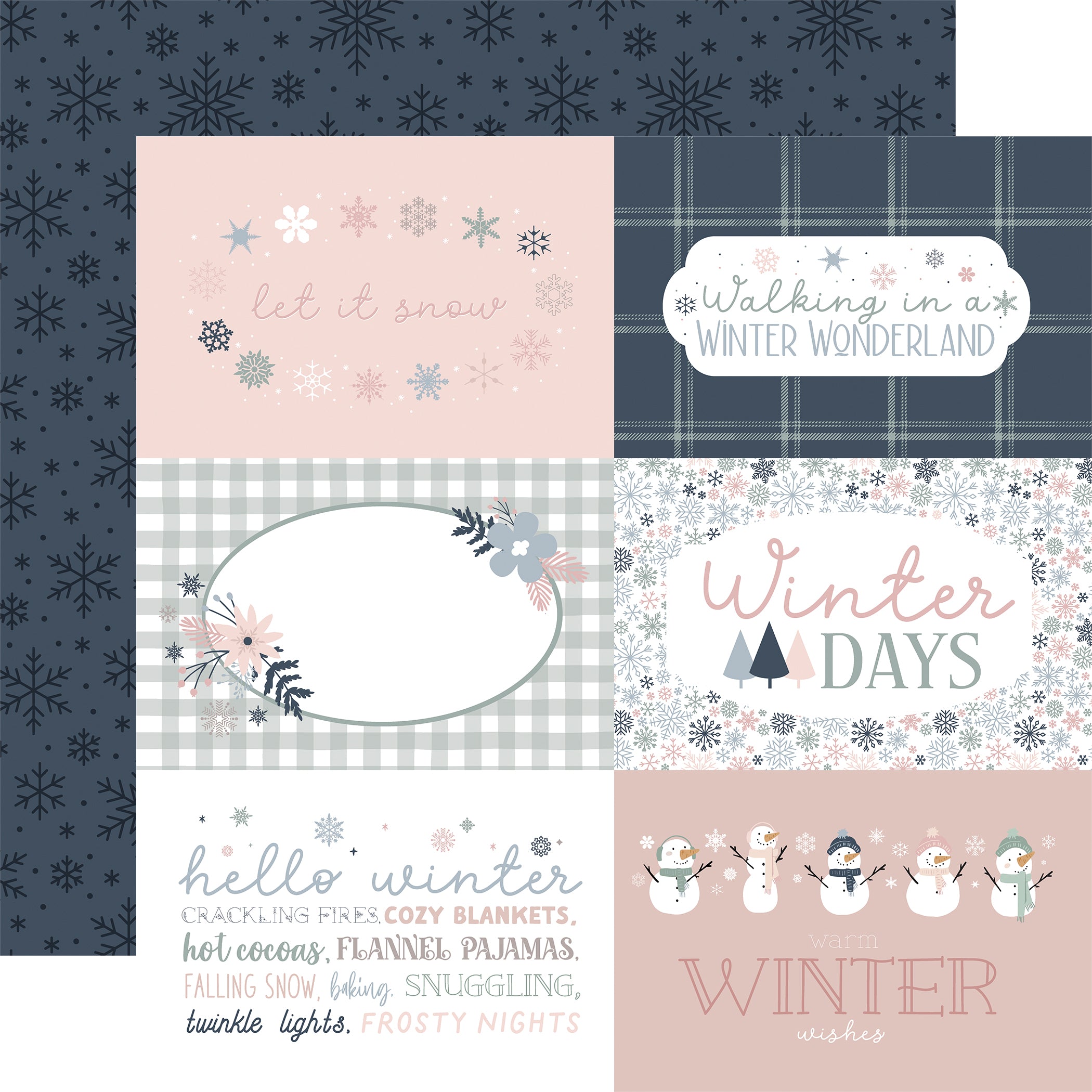 Winterland Collection 6 x 4 Journaling Cards 12 x 12 Double-Sided Scrapbook Paper by Echo Park Paper