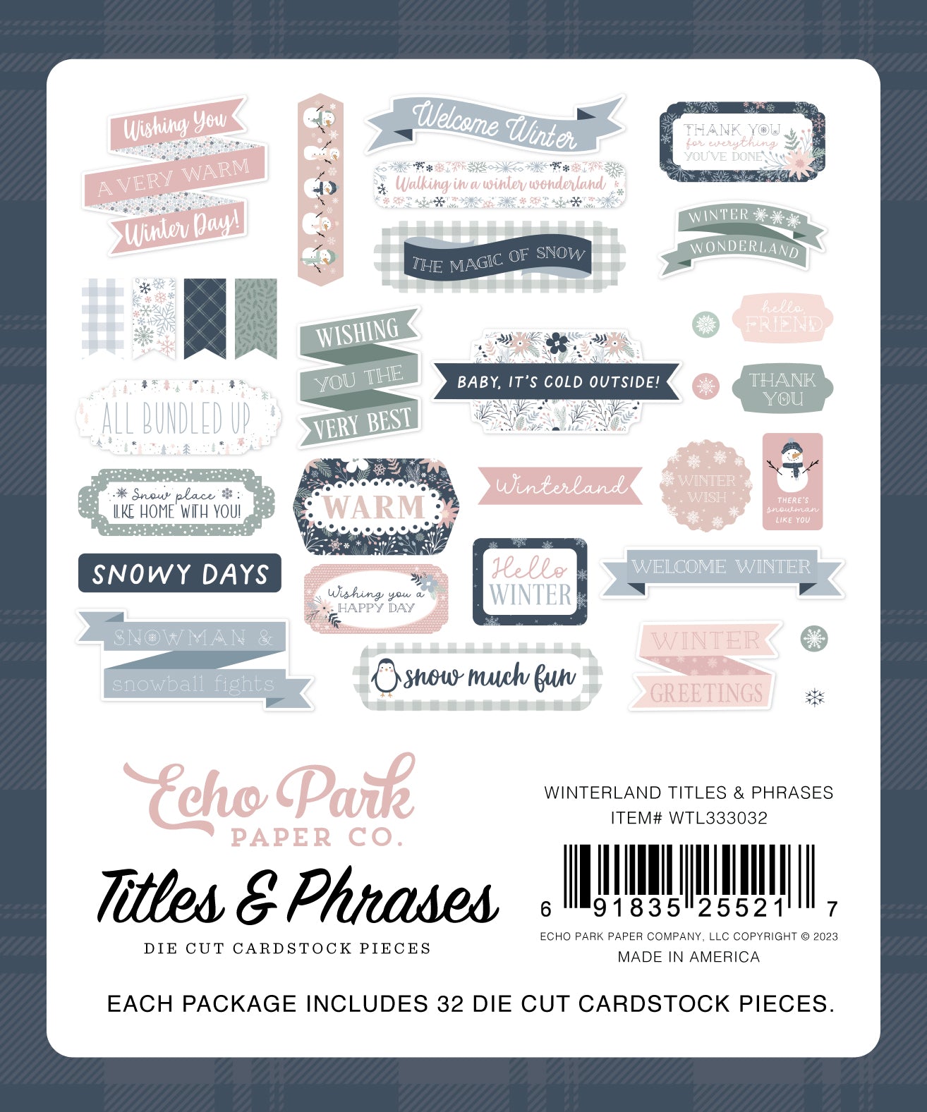 Winterland Collection Scrapbook Titles & Phrases by Echo Park Paper