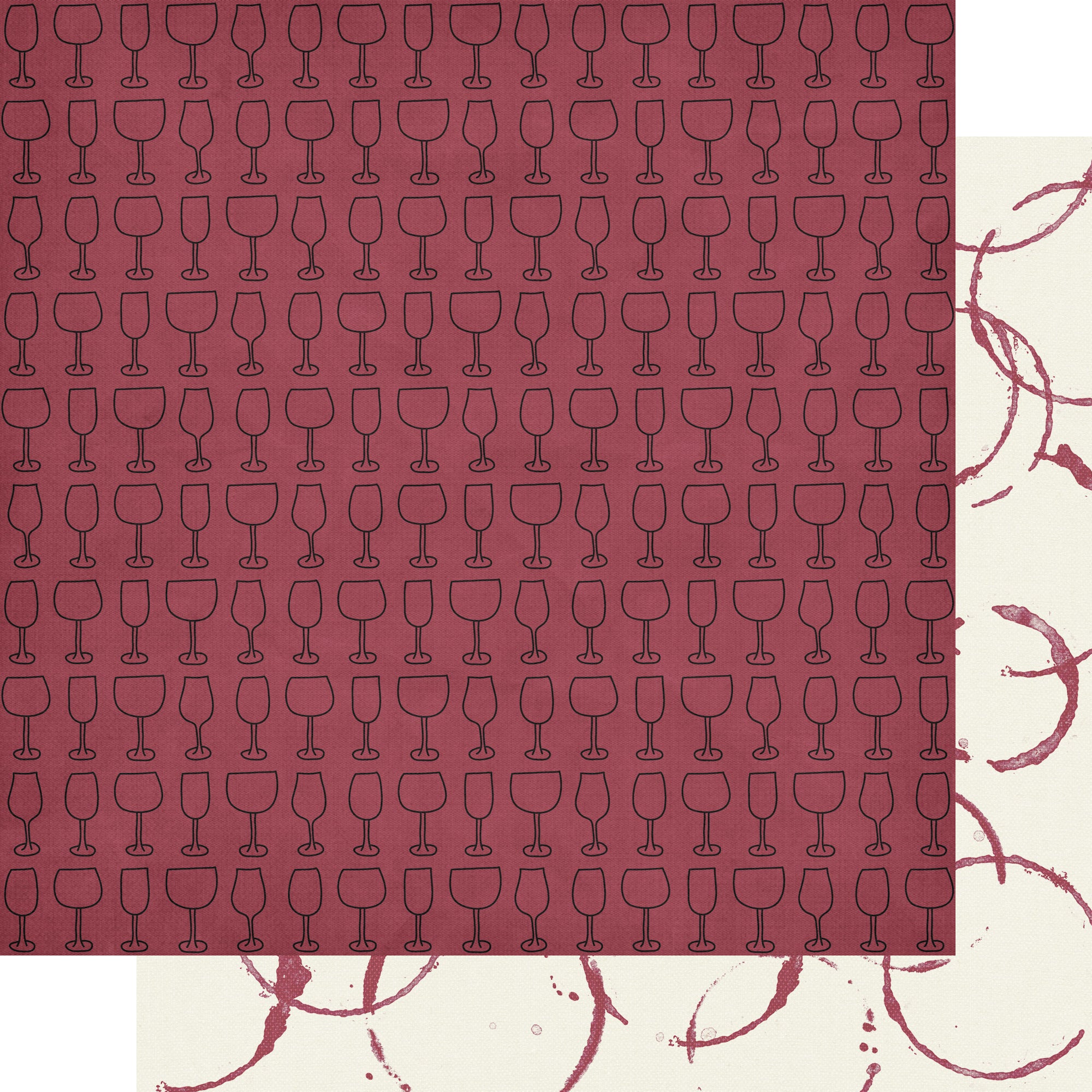Wine Time Collection Red Wine 12 x 12 Double-Sided Scrapbook Paper by SSC Designs