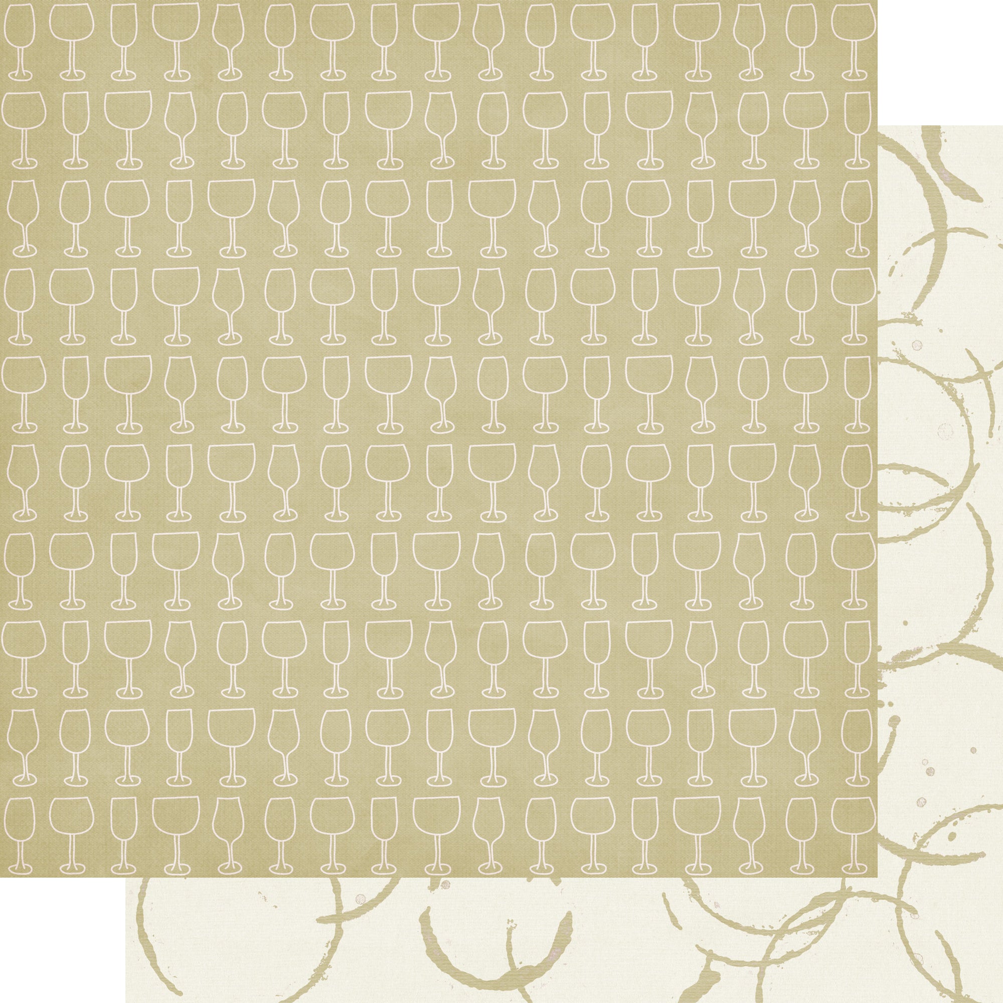 Wine Time Collection White Wine 12 x 12 Double-Sided Scrapbook Paper by SSC Designs