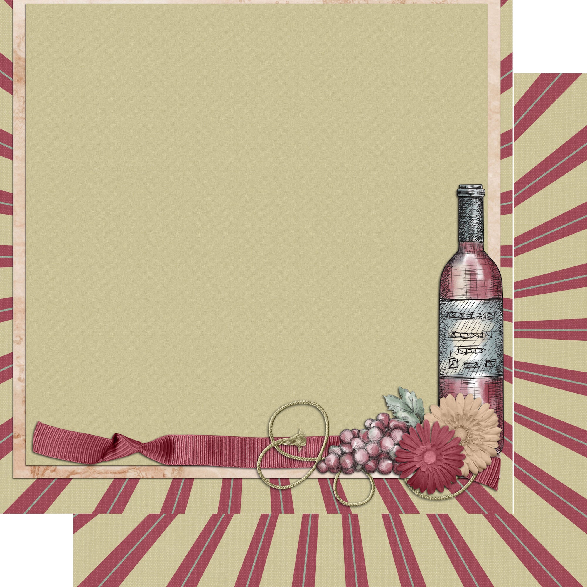 Wine Time Collection Corked 12 x 12 Double-Sided Scrapbook Paper by SSC Designs