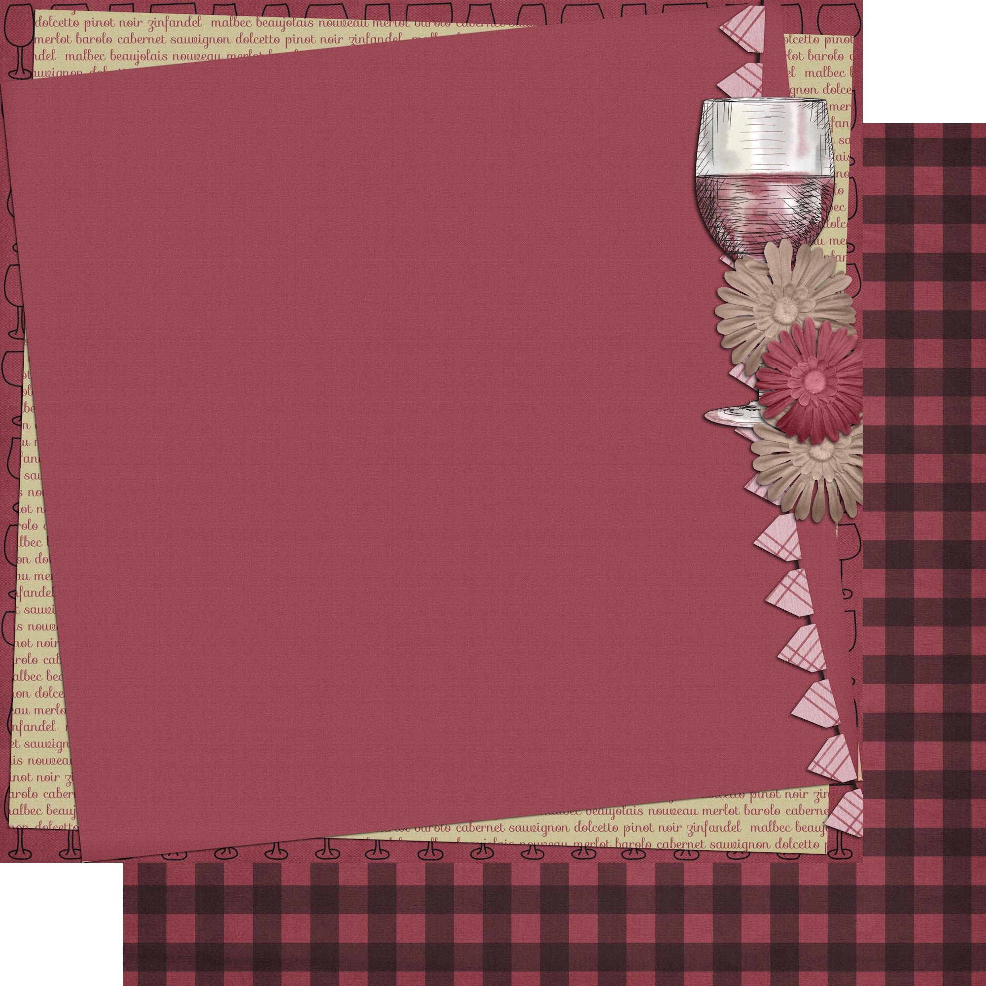 Wine Time Collection Uncorked 12 x 12 Double-Sided Scrapbook Paper by SSC Designs