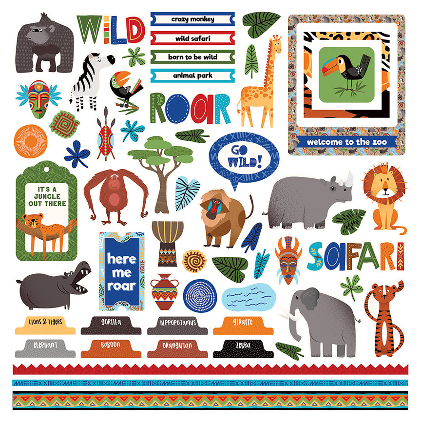 A Walk on the Wild Side Collection 13-Piece Collection Pack by Photo Play Paper, 12 Papers, 1 Sticker