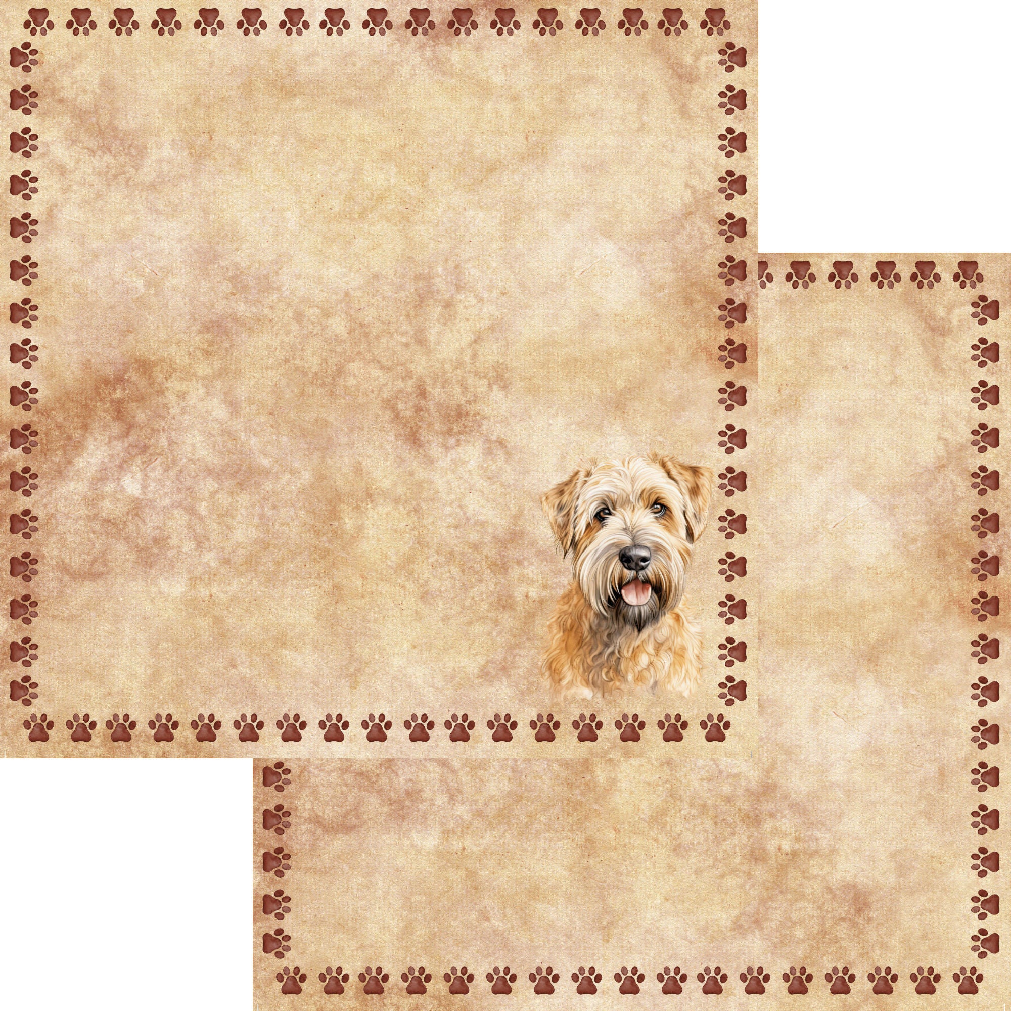Dog Breeds Collection Wheaten Terrier 12 x 12 Double-Sided Scrapbook Paper by SSC Designs
