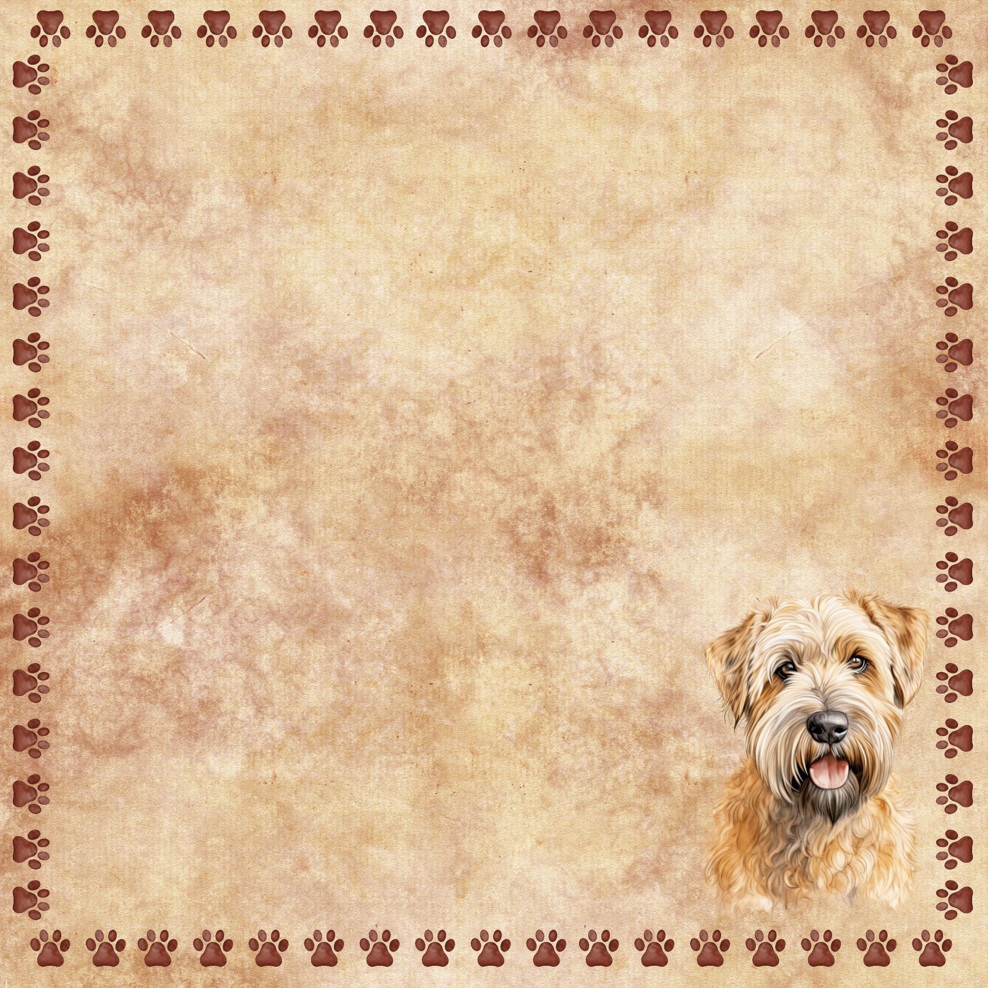 Dog Breeds Collection Wheaten Terrier 12 x 12 Double-Sided Scrapbook Paper by SSC Designs