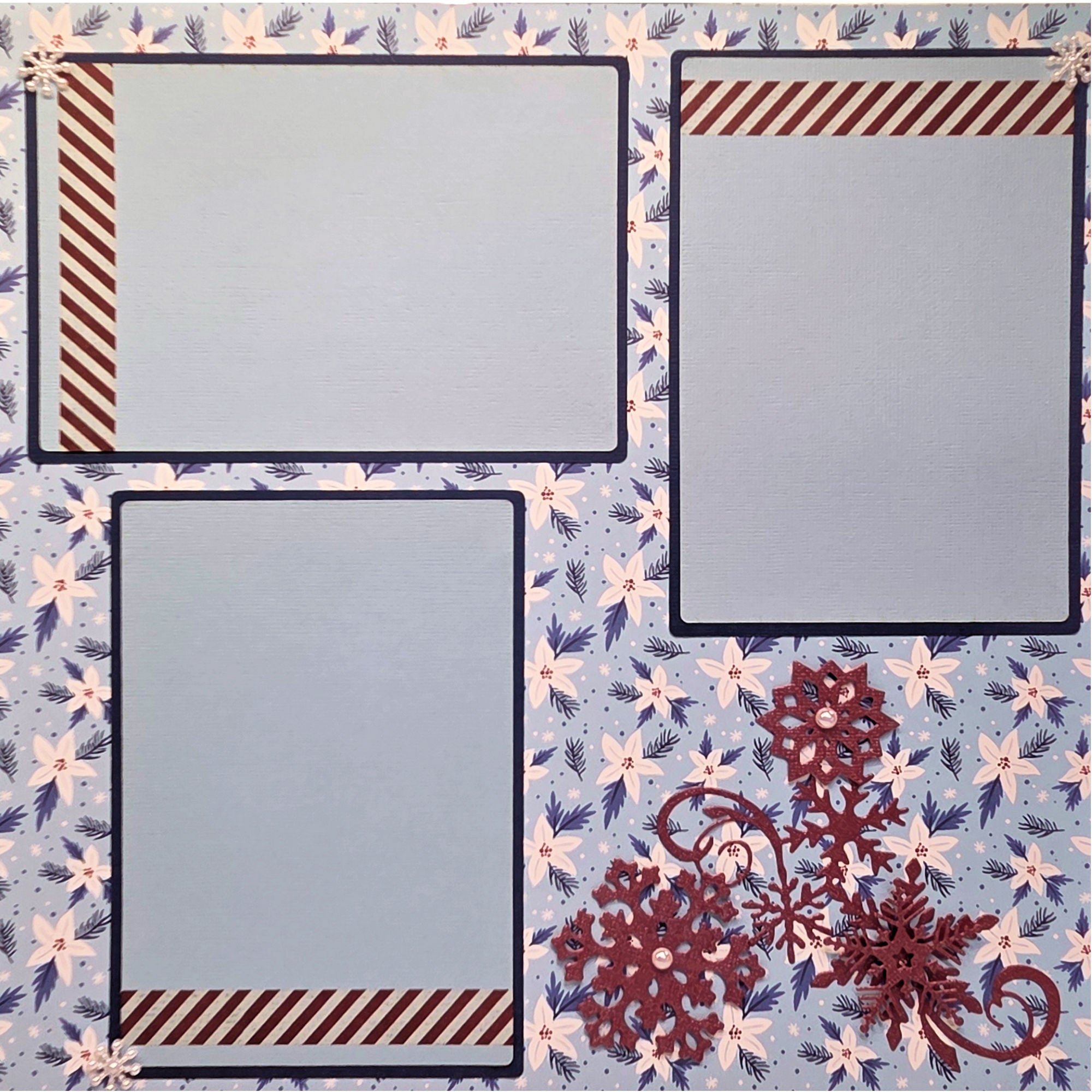 Winter Fun (2) - 12 x 12 Pages, Fully-Assembled & Hand-Crafted 3D Scrapbook Premade by SSC Designs