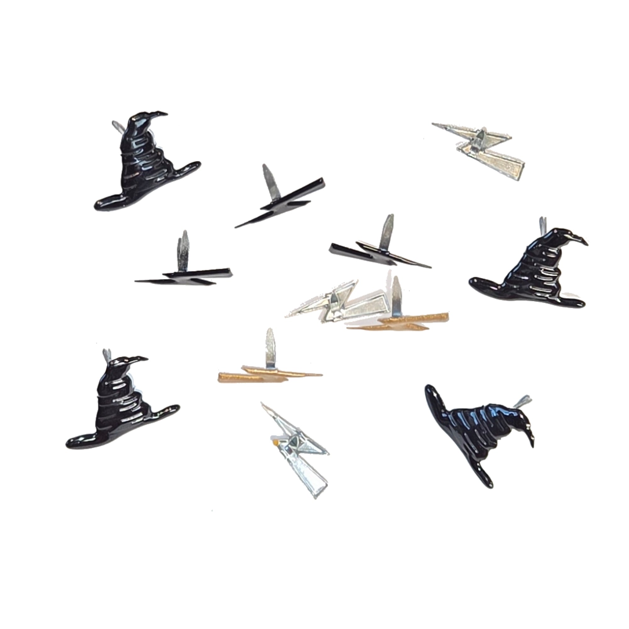 Wizard Hat & Lightning Bolt Scrapbook Brads by Eyelet Outlet - Pkg. of 12