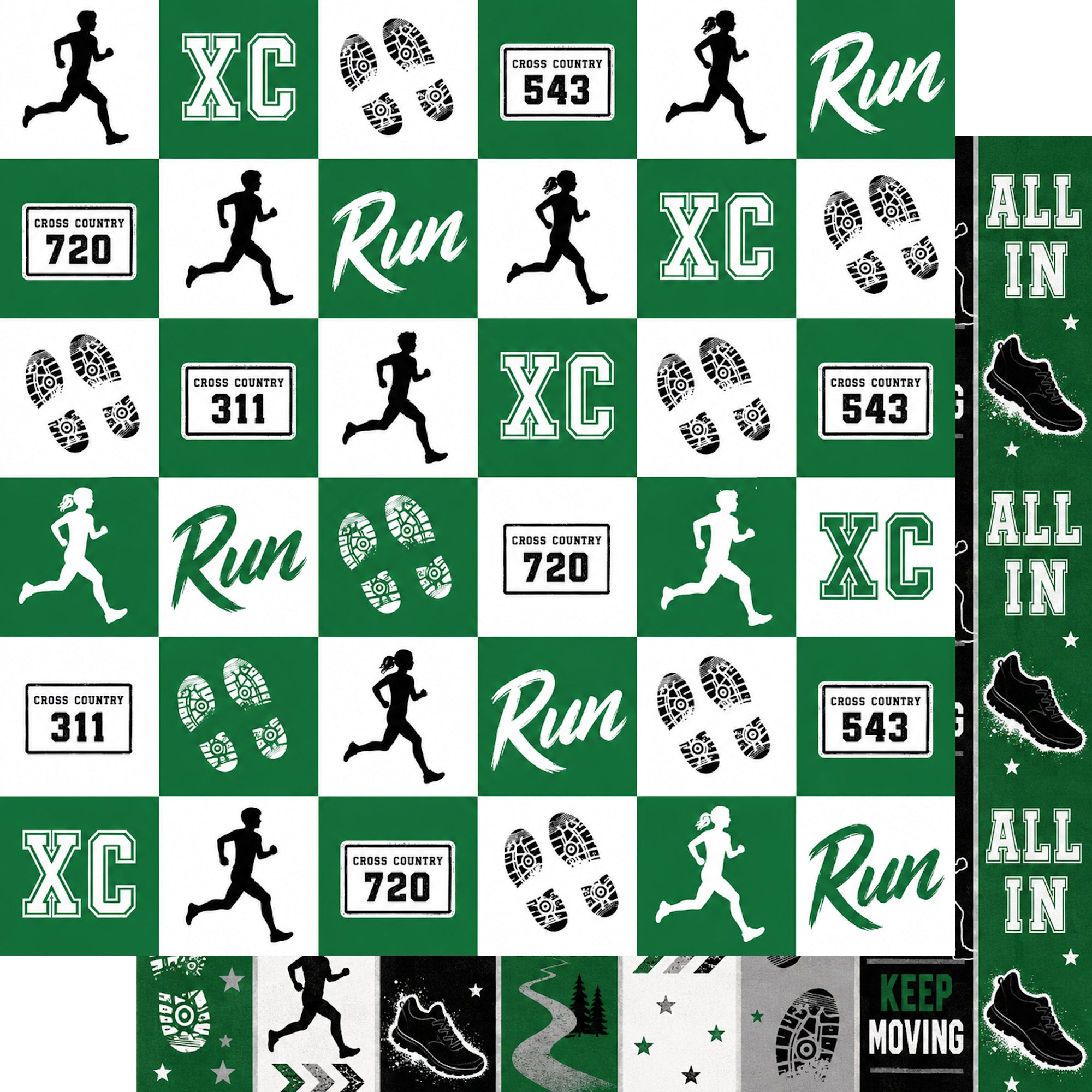 Cross Country Collection Run 12 x 12 Double-Sided Scrapbook Paper by SSC Designs