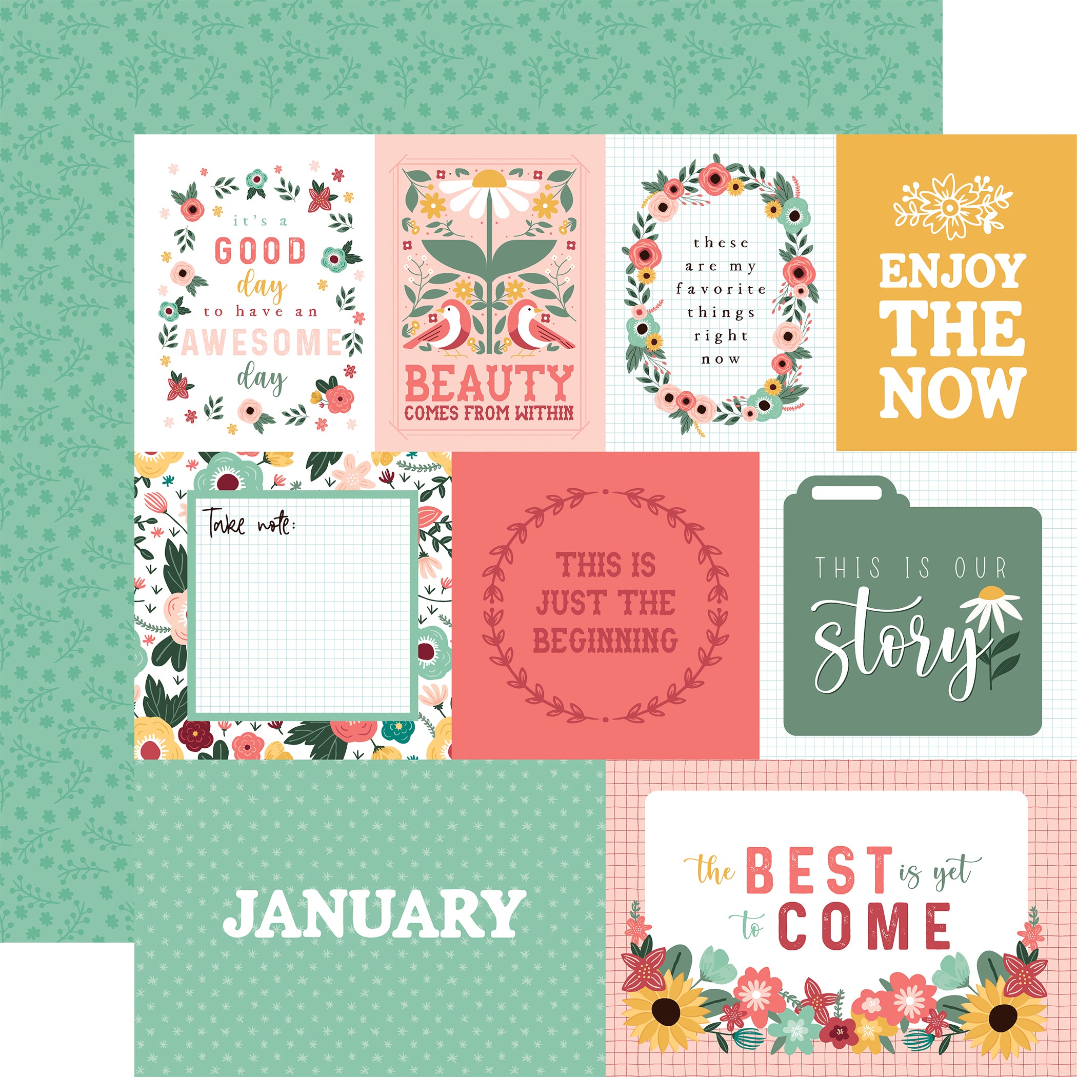 Year In Review Collection January 12 x 12 Double-Sided Scrapbook Paper by Echo Park Paper