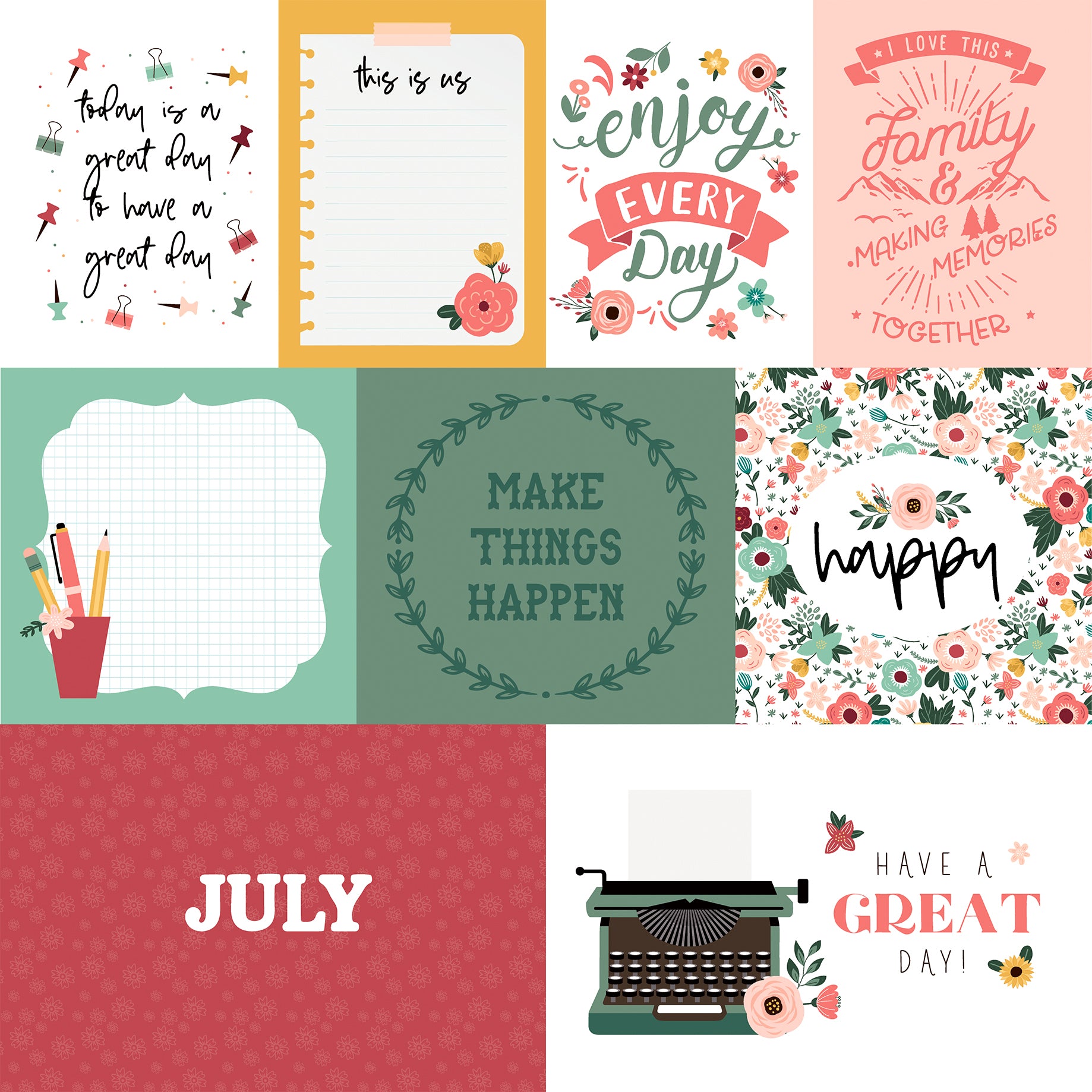 Year In Review Collection July 12 x 12 Double-Sided Scrapbook Paper by Echo Park Paper
