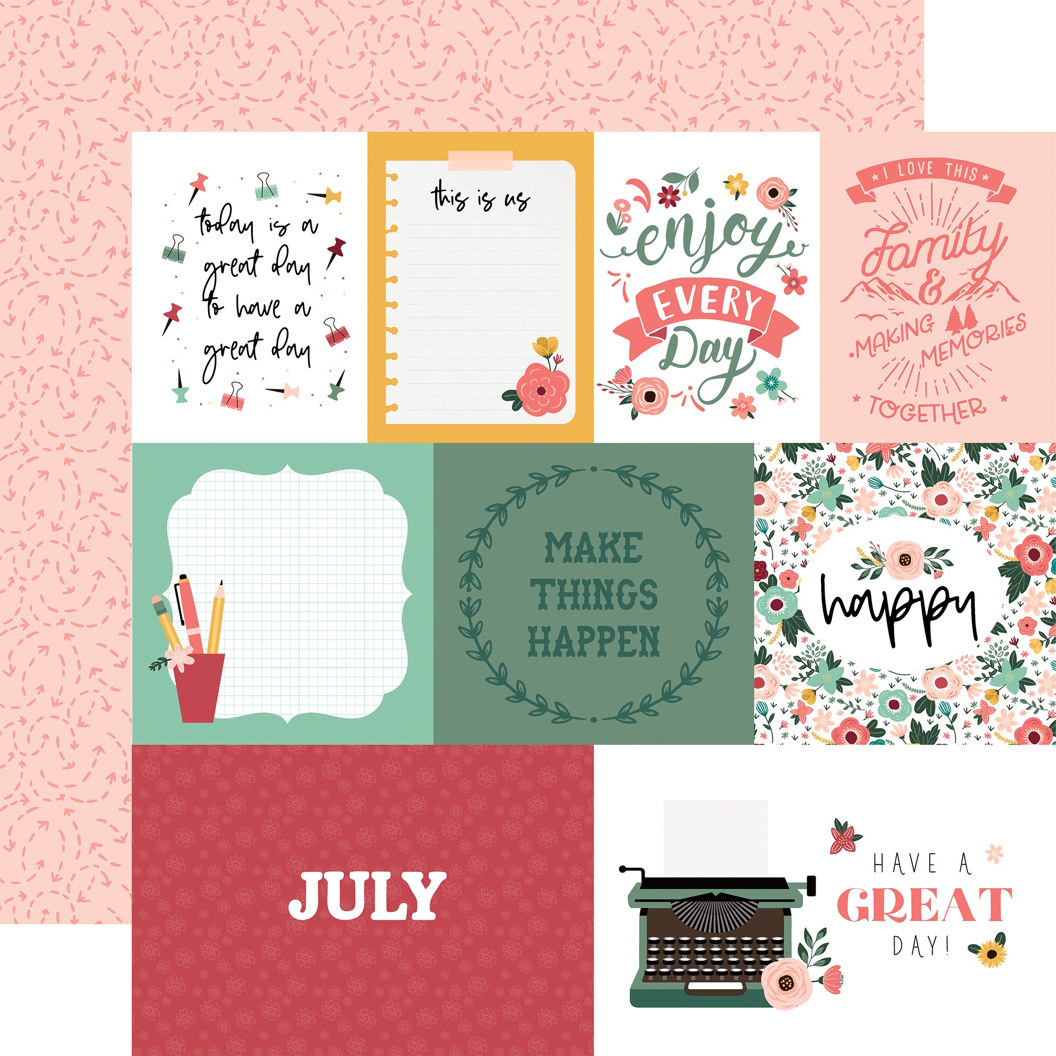 Year In Review Collection July 12 x 12 Double-Sided Scrapbook Paper by Echo Park Paper