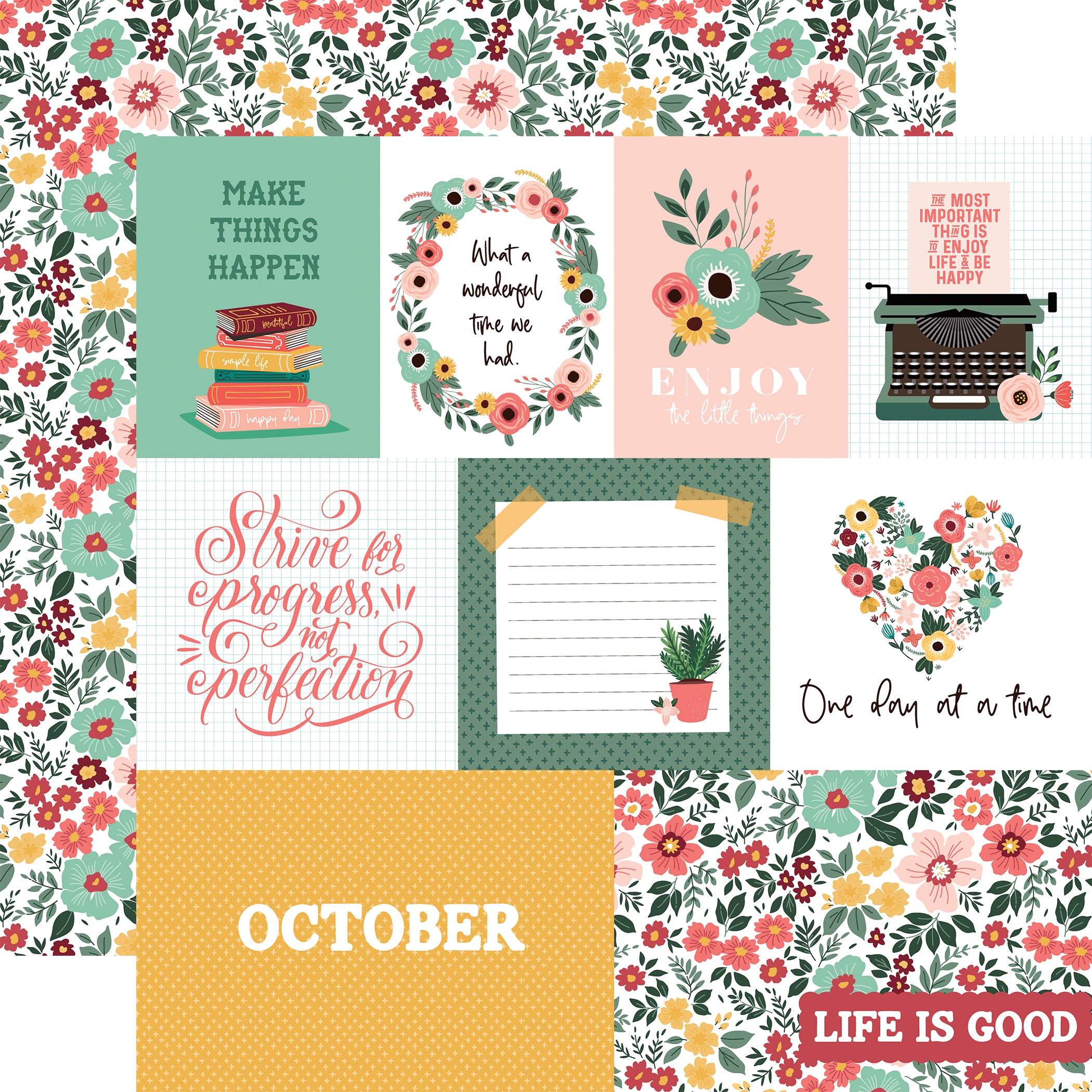 Year In Review Collection October 12 x 12 Double-Sided Scrapbook Paper by Echo Park Paper