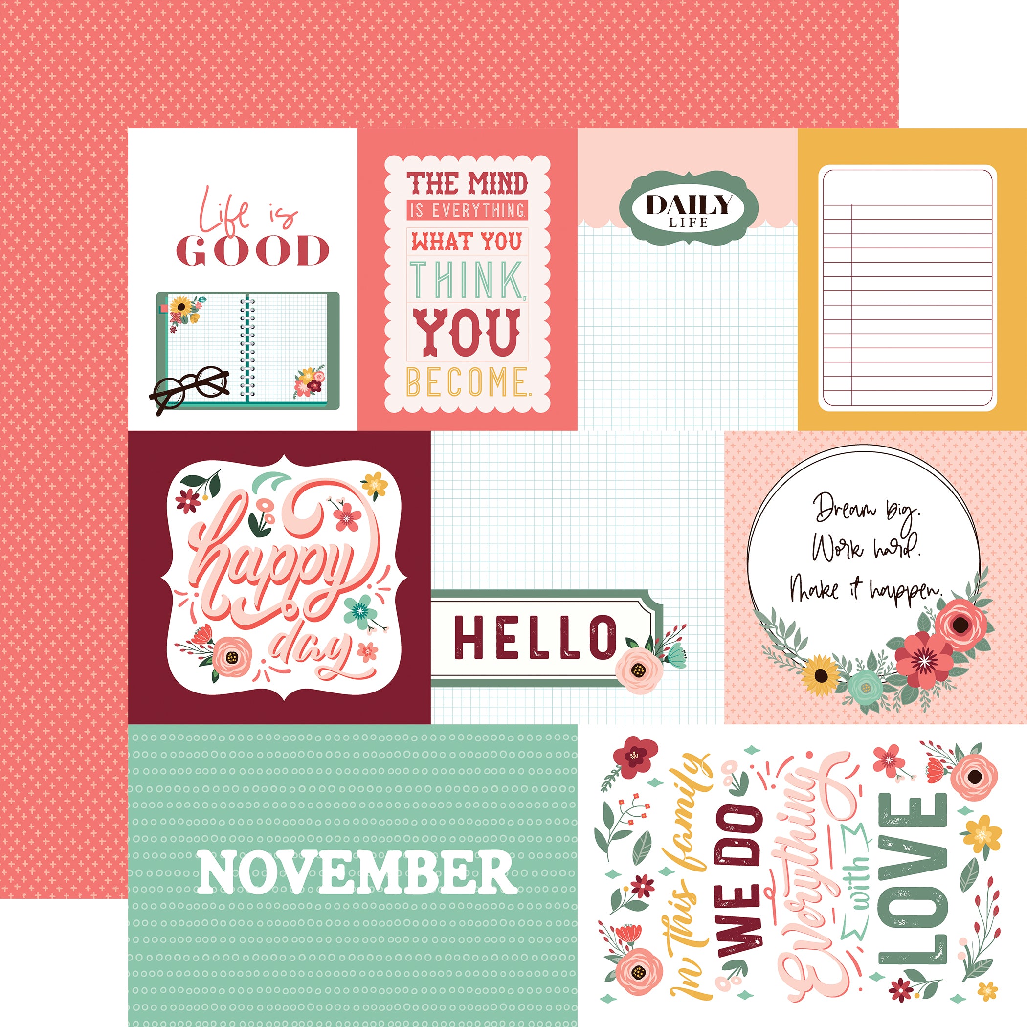 Year In Review Collection November 12 x 12 Double-Sided Scrapbook Paper by Echo Park Paper